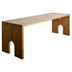 Italian Mid Century Dining Table in Pine by Mario Ceroli for Poltronova, 1970s