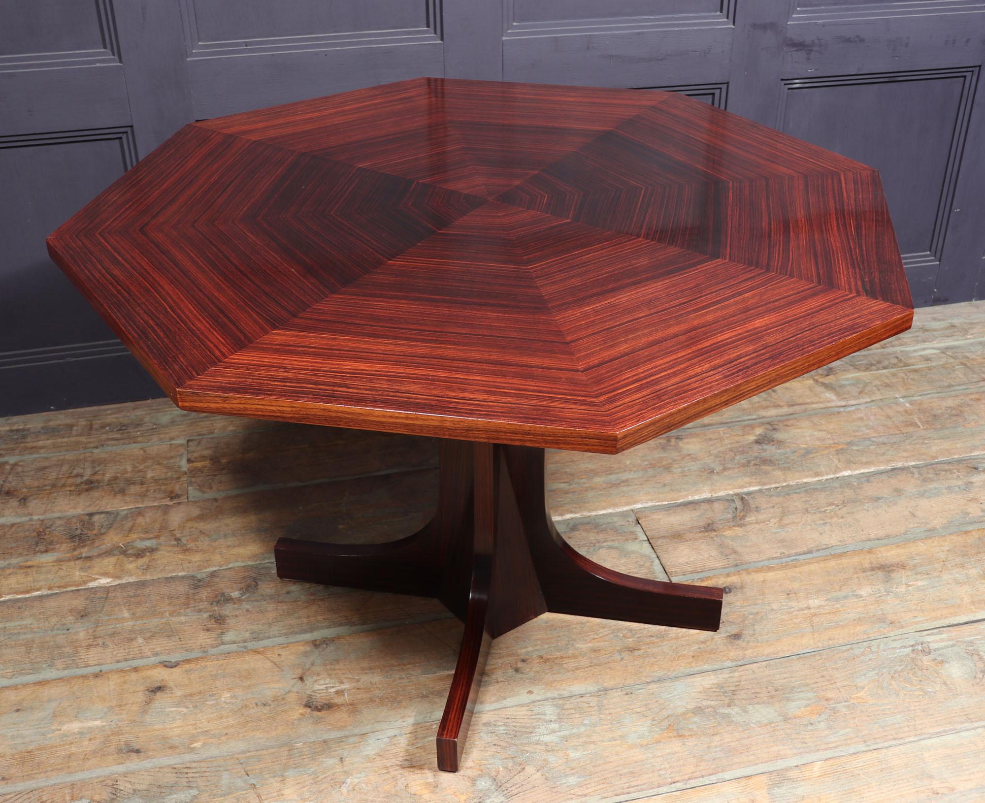 Italian Midcentury Dining Table in Rosewood For Sale 7