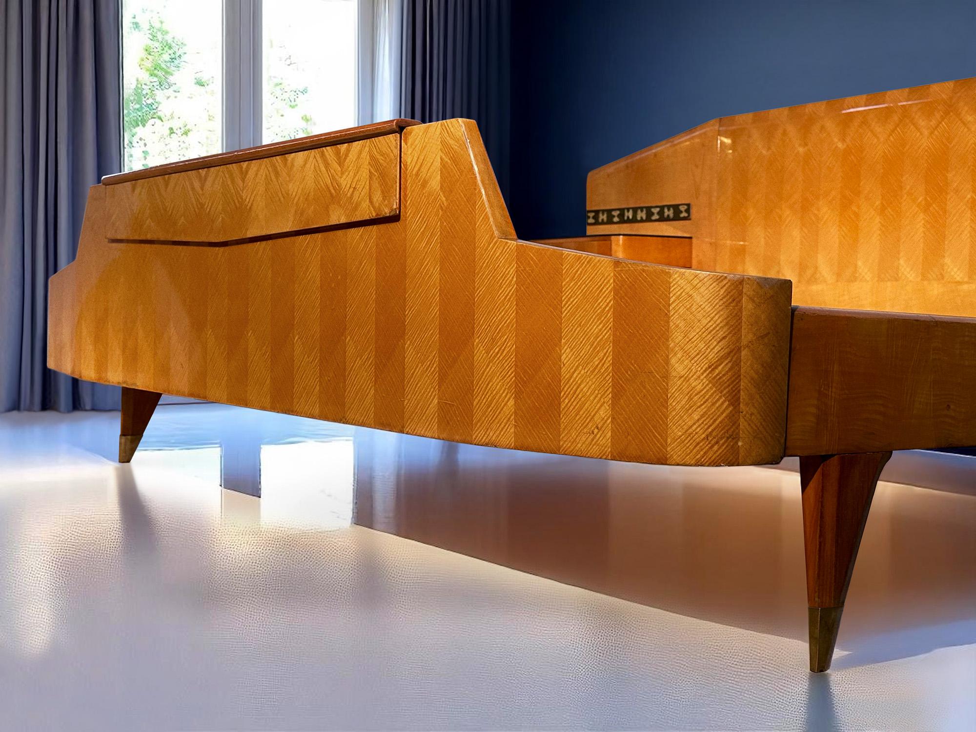Italian Mid-Century Double Bed with Floating Nightstands by Dassi for Gio Ponti For Sale 7