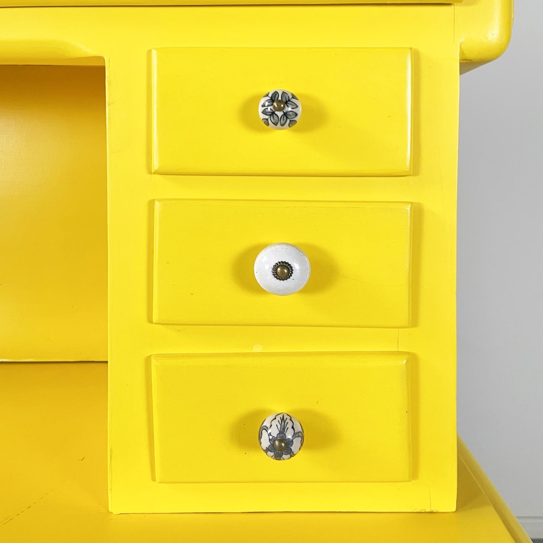 Italian Mid-Century Double Body Chest of Drawers in Bright Yellow Wood, 1960s 4
