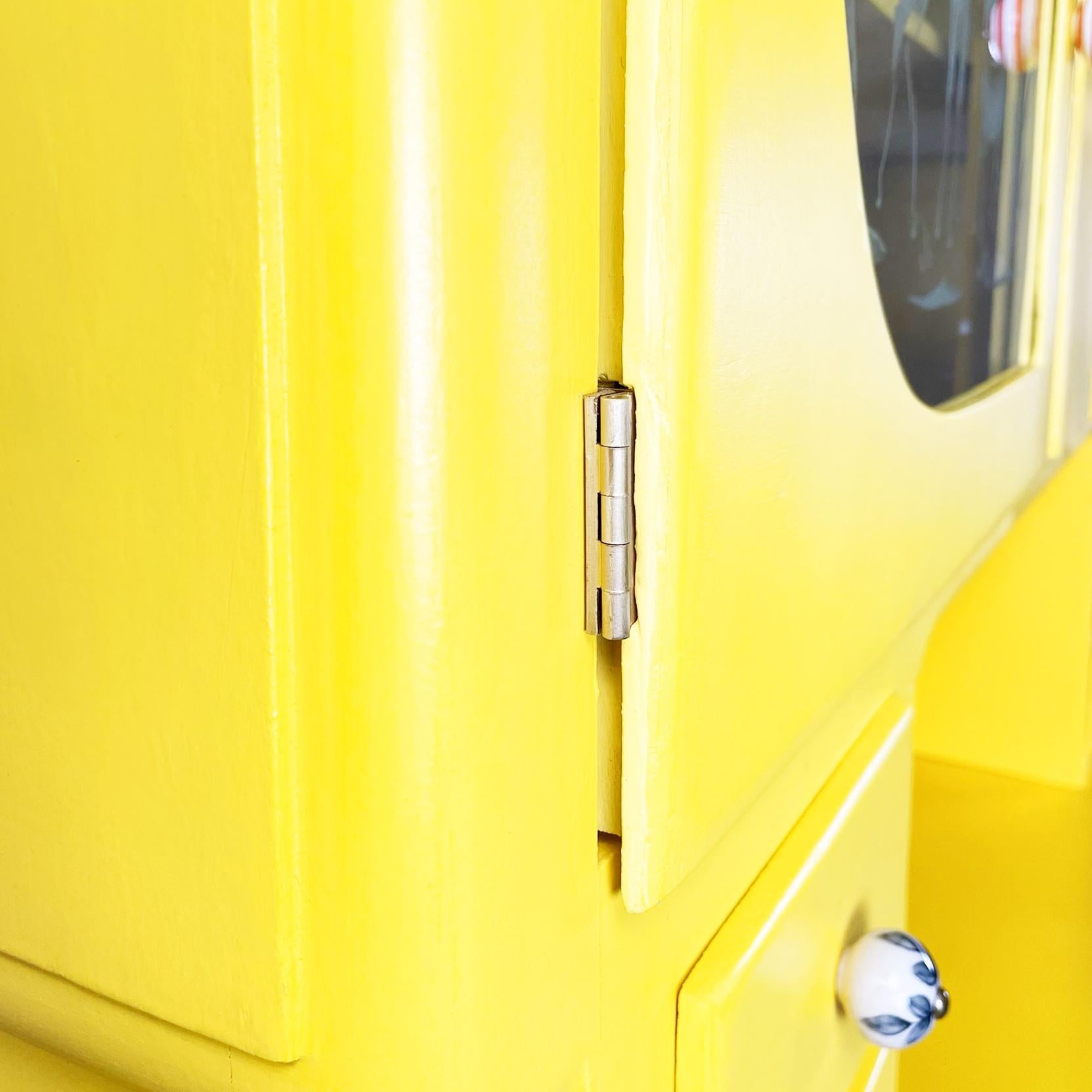 Italian Mid-Century Double Body Chest of Drawers in Bright Yellow Wood, 1960s 1