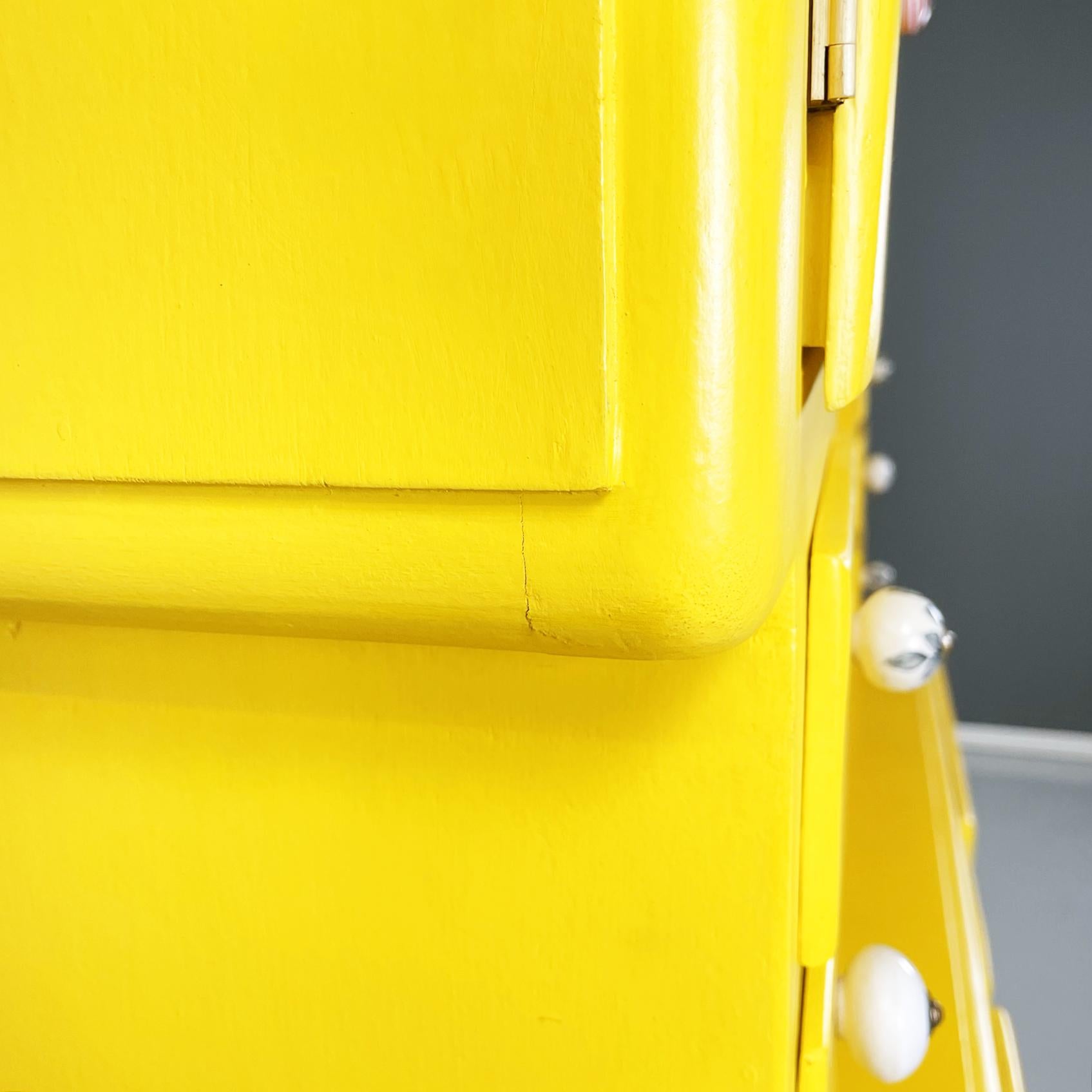 Italian Mid-Century Double Body Chest of Drawers in Bright Yellow Wood, 1960s 2