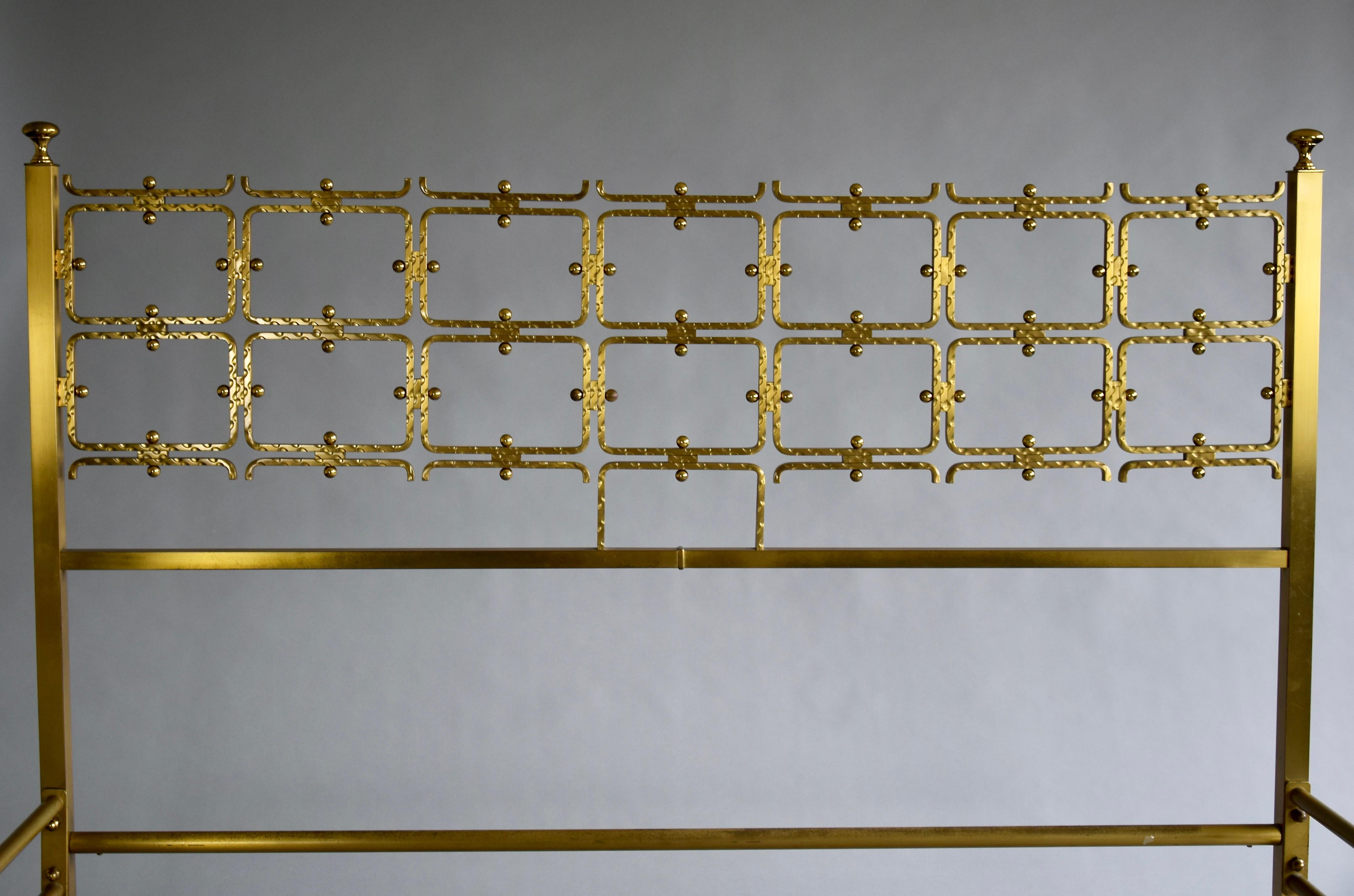 Italian Mid Century Double Brass Bed by Osvaldo Borsani For Sale 4