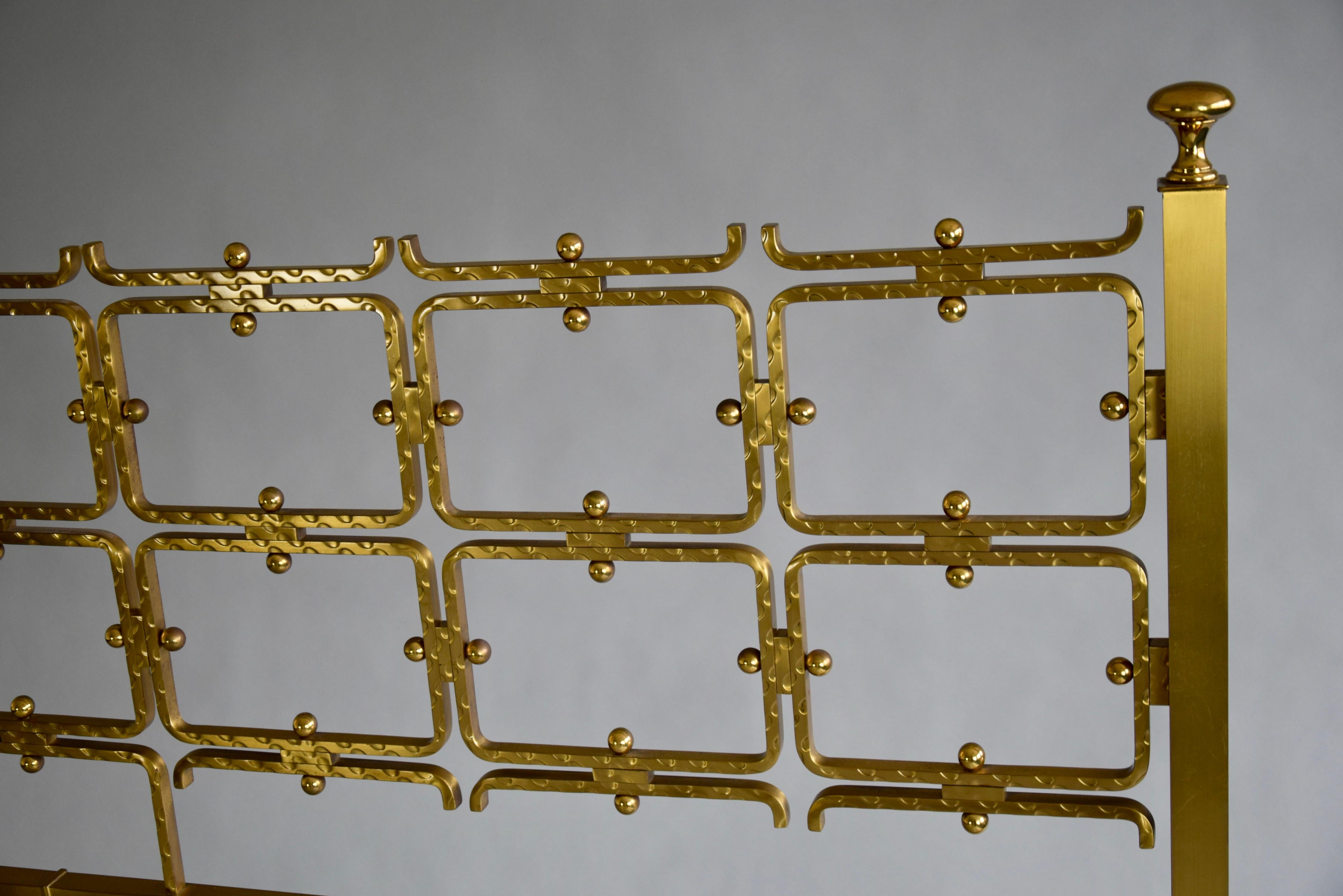 Italian Mid Century Double Brass Bed by Osvaldo Borsani For Sale 7