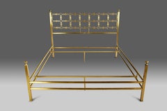 Italian Mid Century Double Brass Bed by Osvaldo Borsani