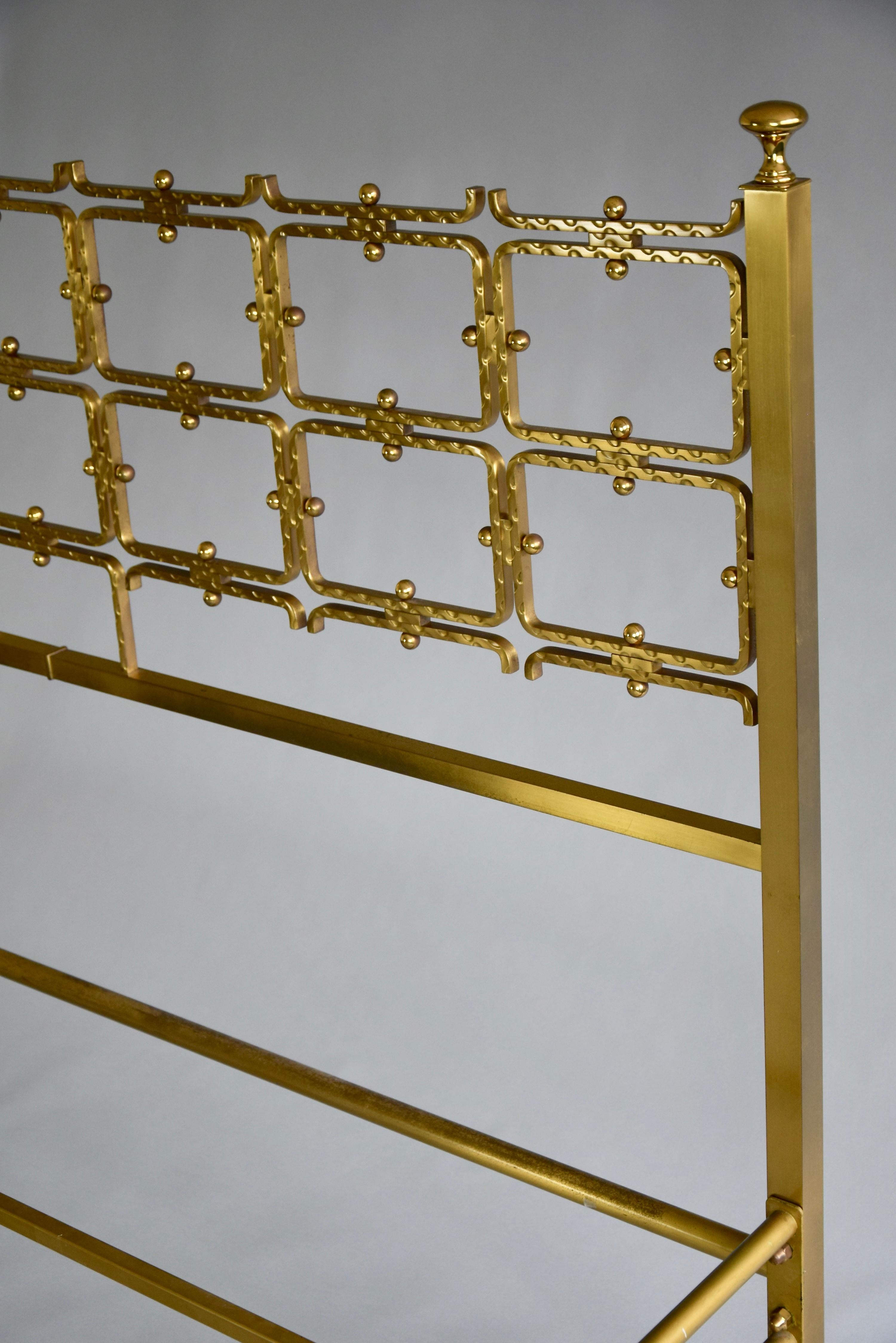 Mid-Century Modern Italian Mid Century Double Brass Bed by Osvaldo Borsani For Sale