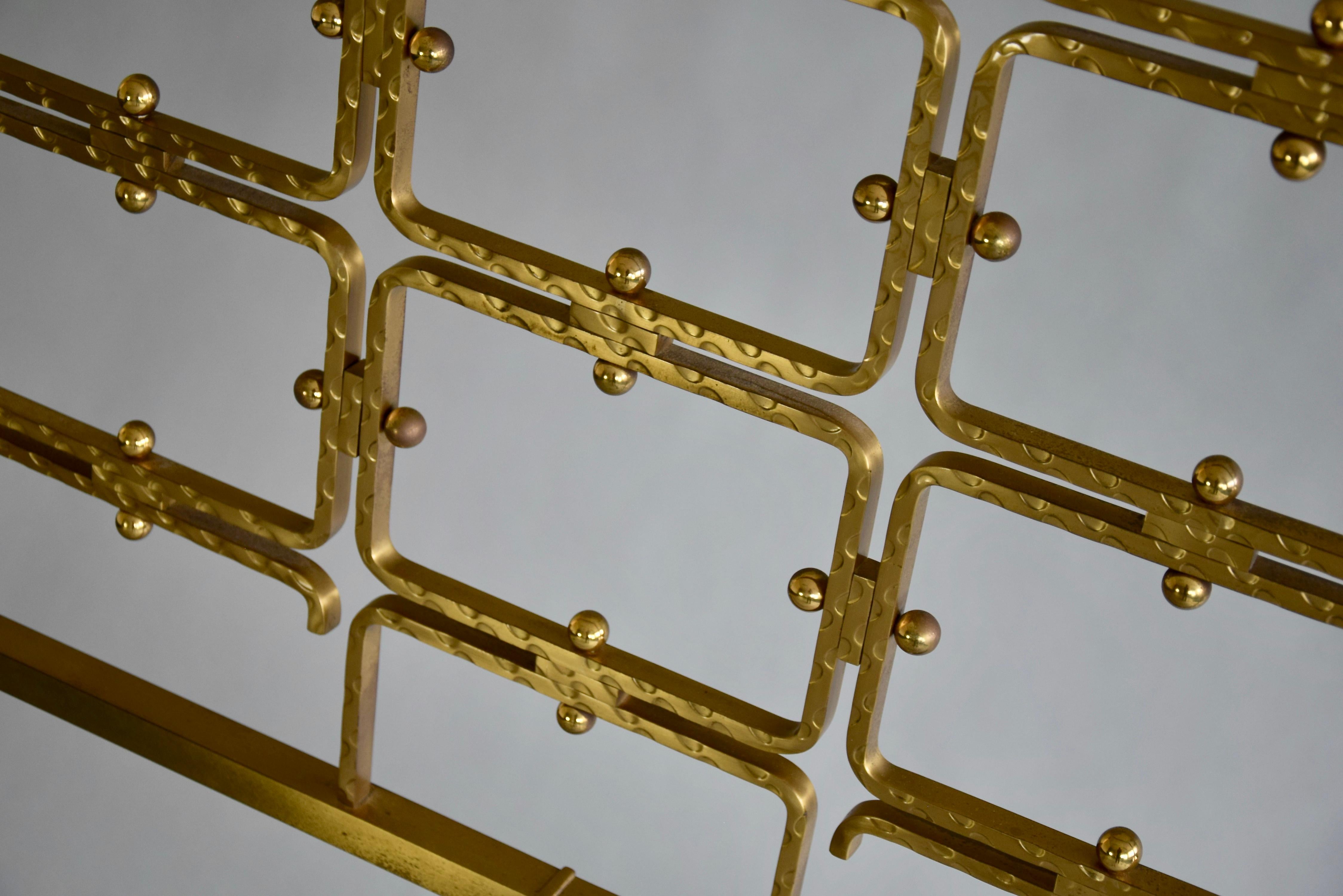 Italian Mid Century Double Brass Bed by Osvaldo Borsani For Sale 1