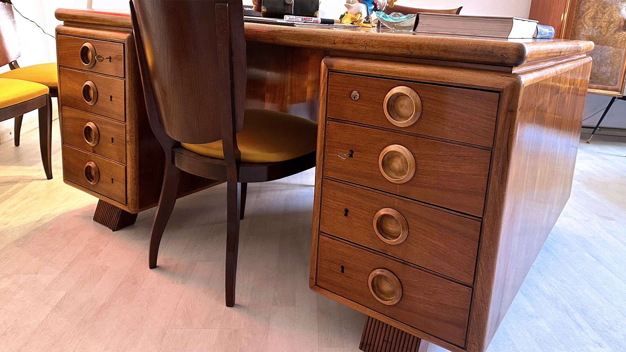 Italian Mid-Century Double-Sided Desk by Paolo Buffa, 1950s For Sale 12