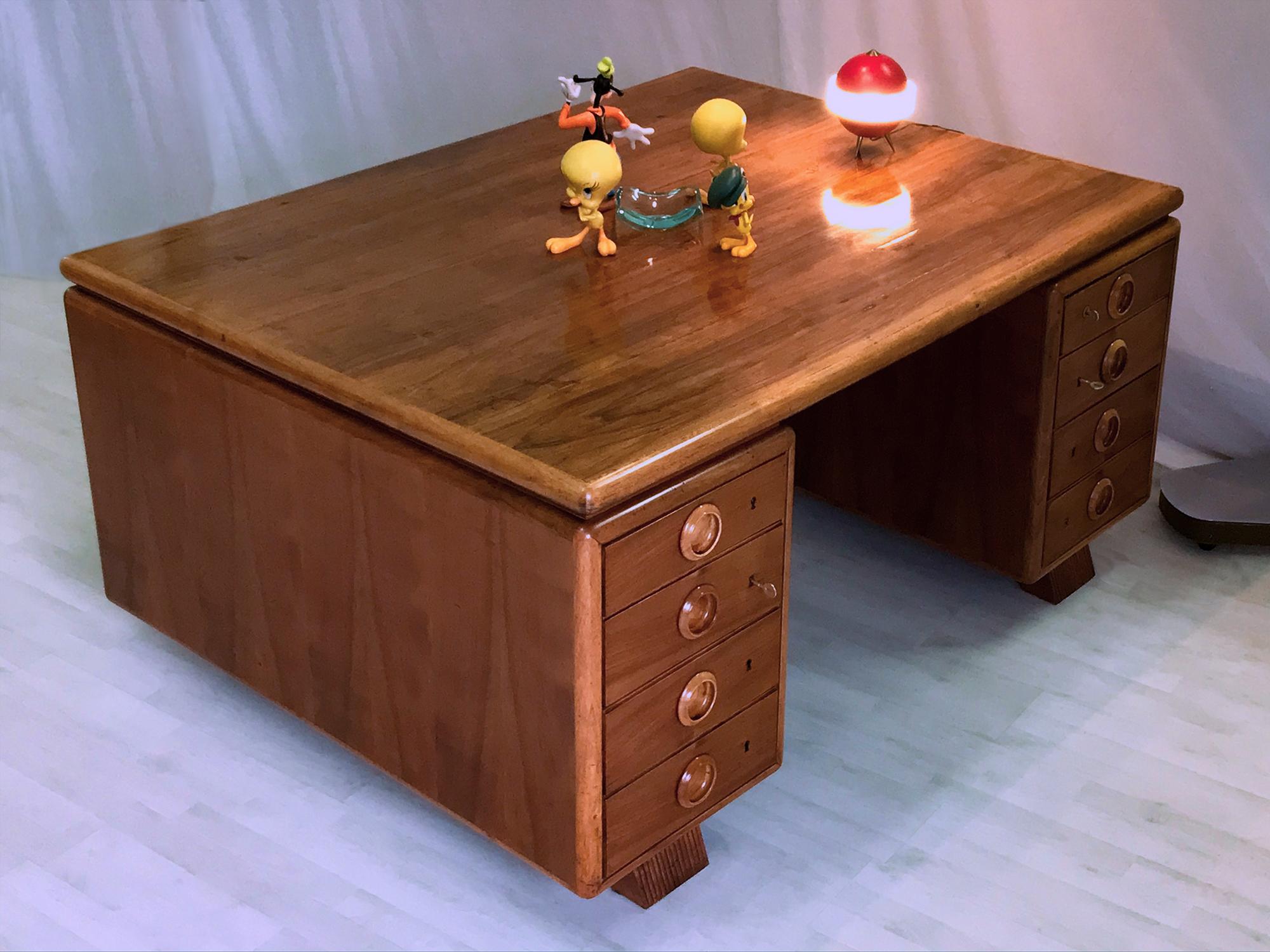 Italian Mid-Century Double-Sided Desk by Paolo Buffa, 1950s For Sale 14