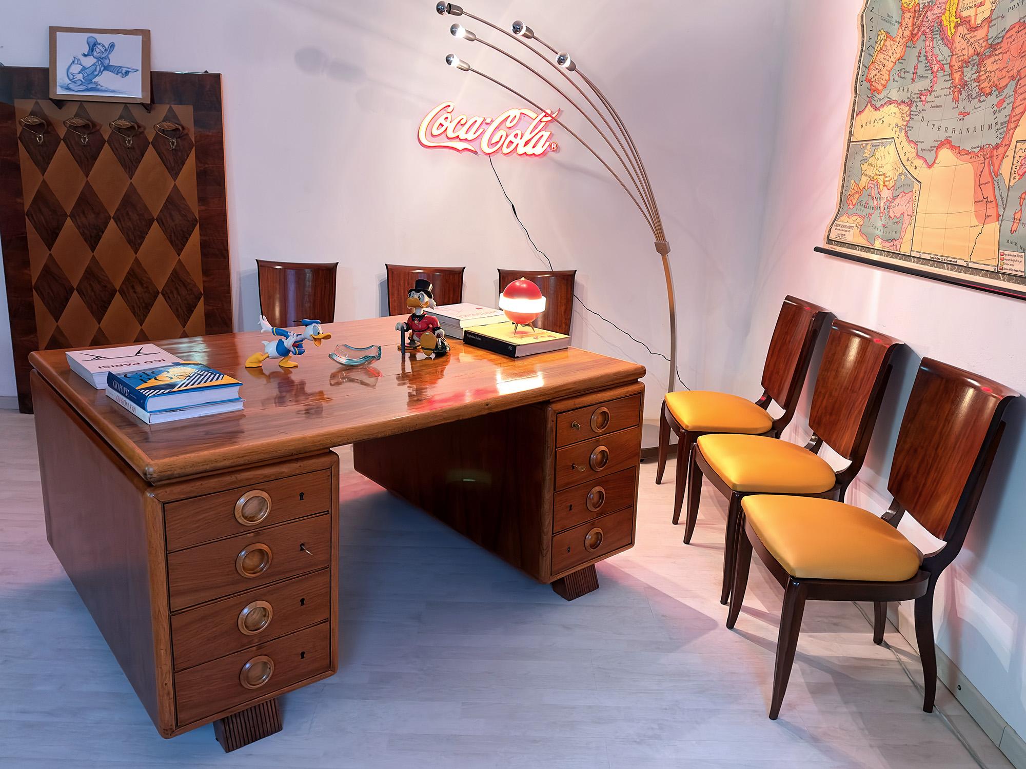 Italian Mid-Century Double-Sided Desk by Paolo Buffa, 1950s For Sale 2