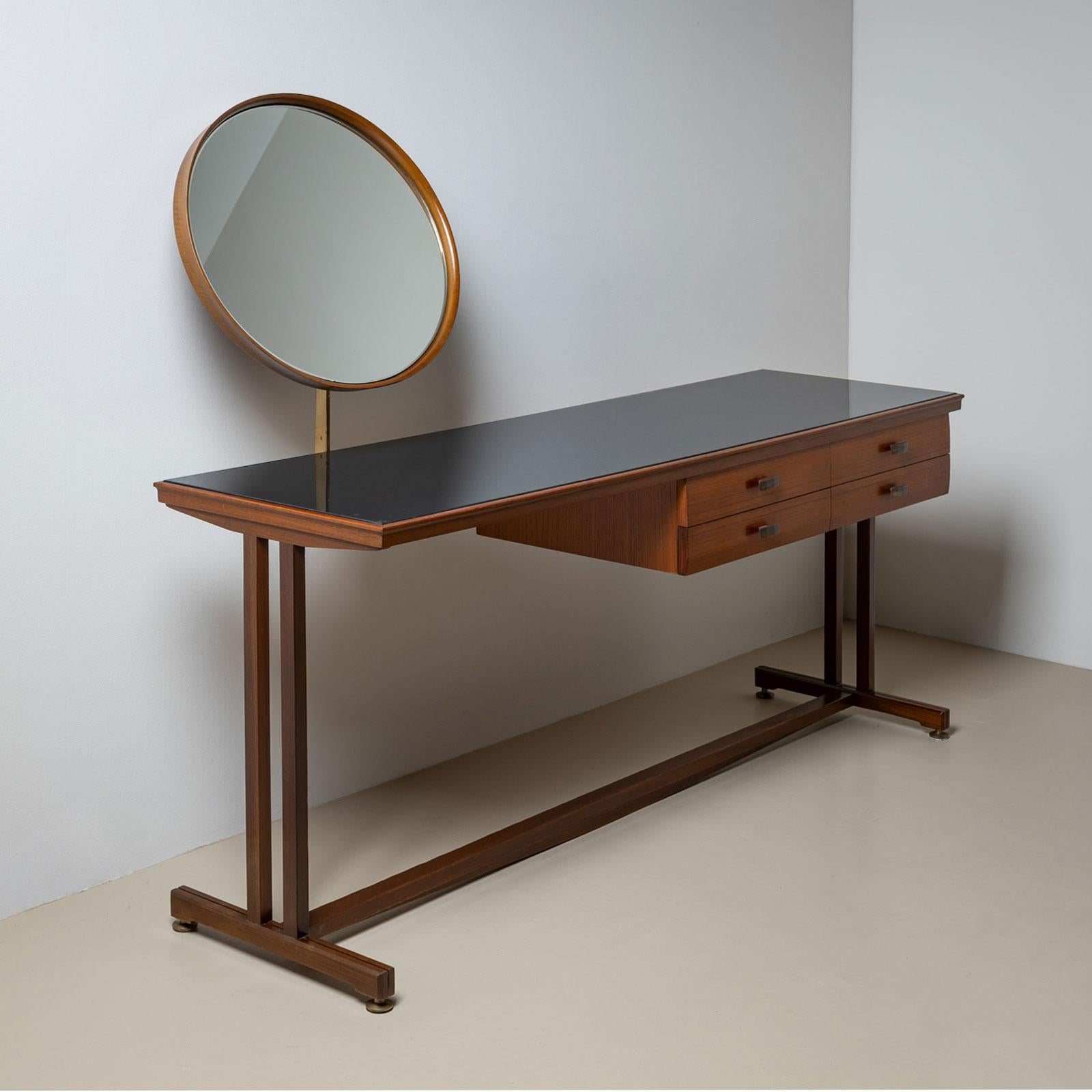 Italienischer Mid-Century-Schminktisch, Silvio Cavatorta im Angebot 1