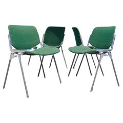 Italian Midcentury DSC 106 Stacking Chairs in Green by Giancarlo Piretti for Ca