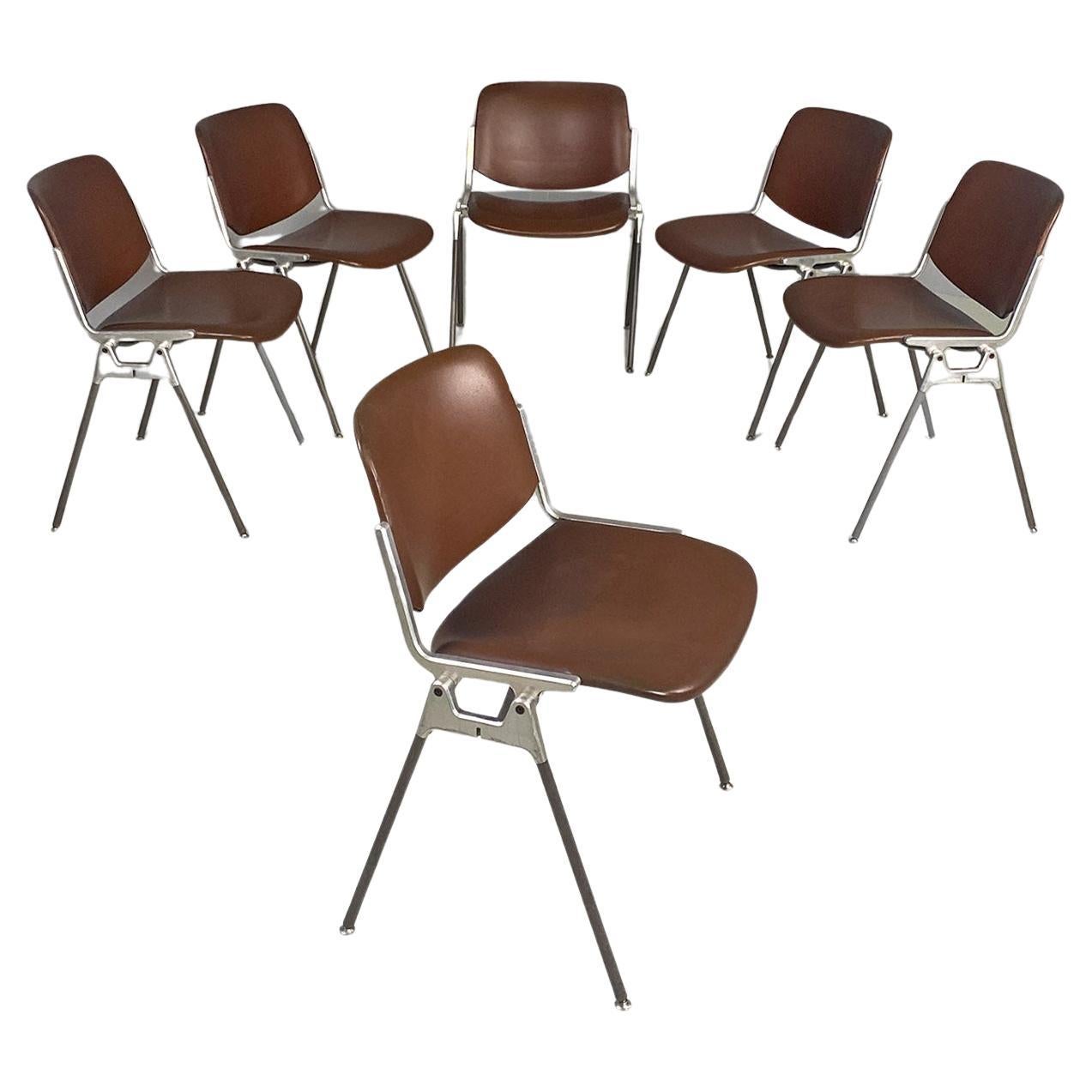 Italian mid-century DSC chairs by Giancarlo Piretti for Anonima Castelli, 1970s