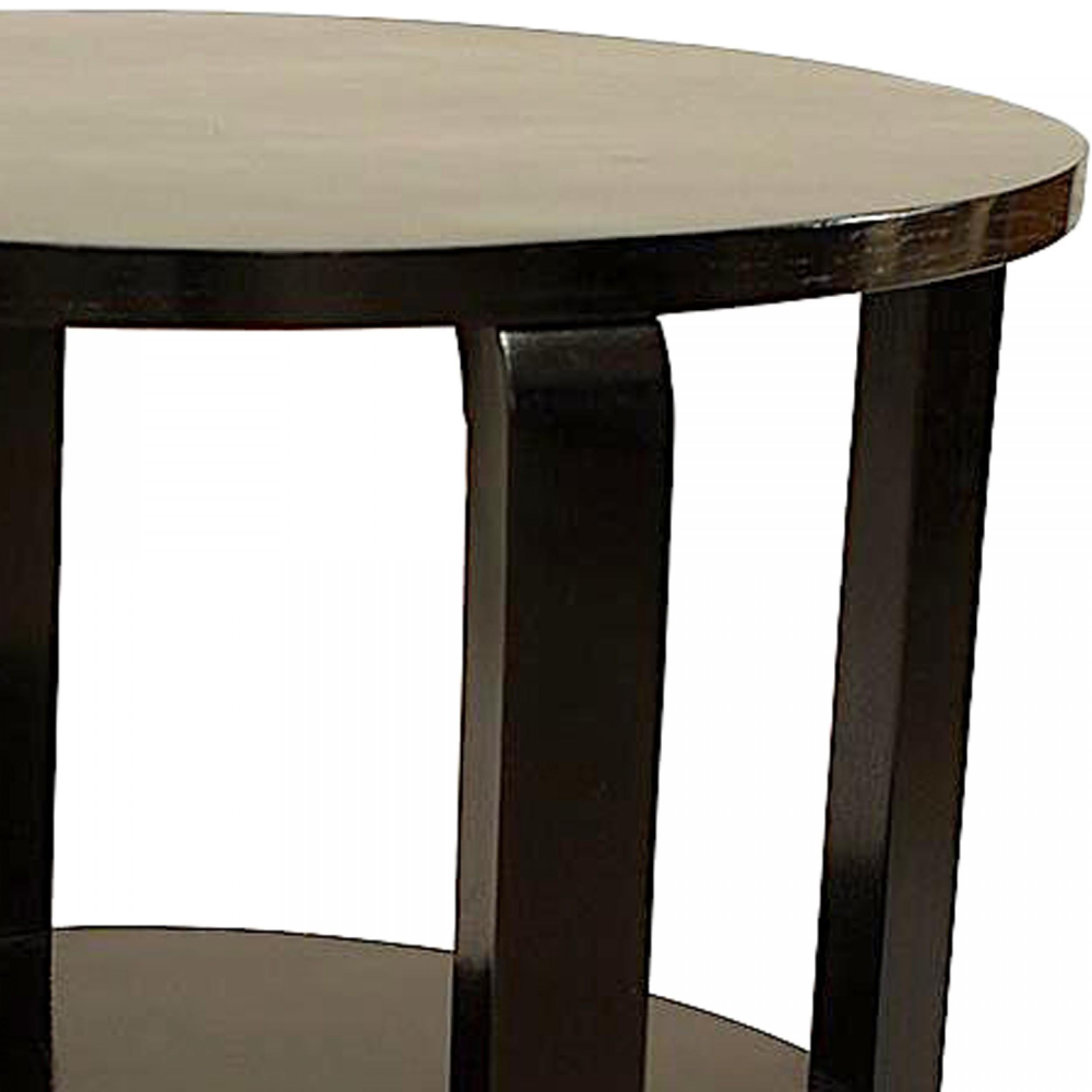 Mid-Century Modern Italian Mid-Century Ebonized Round End Table