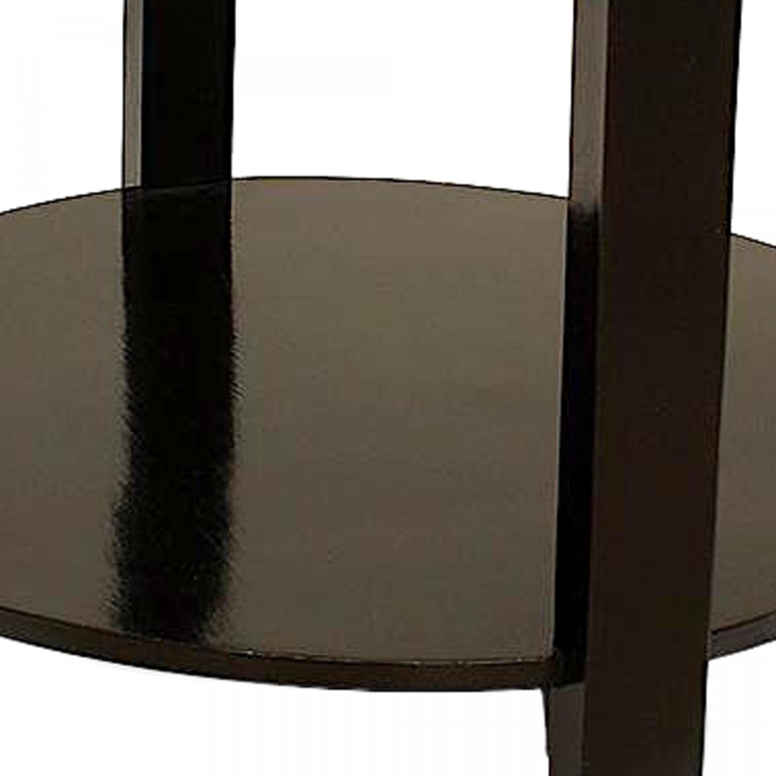Italian Mid-Century Ebonized Round End Table In Good Condition In Queens, NY