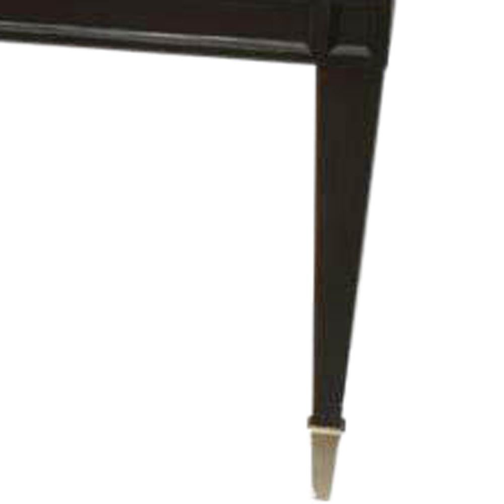 Milieu du XXe siècle Table basse italienne du milieu du siècle en bois ébonisé et marbre beige en vente