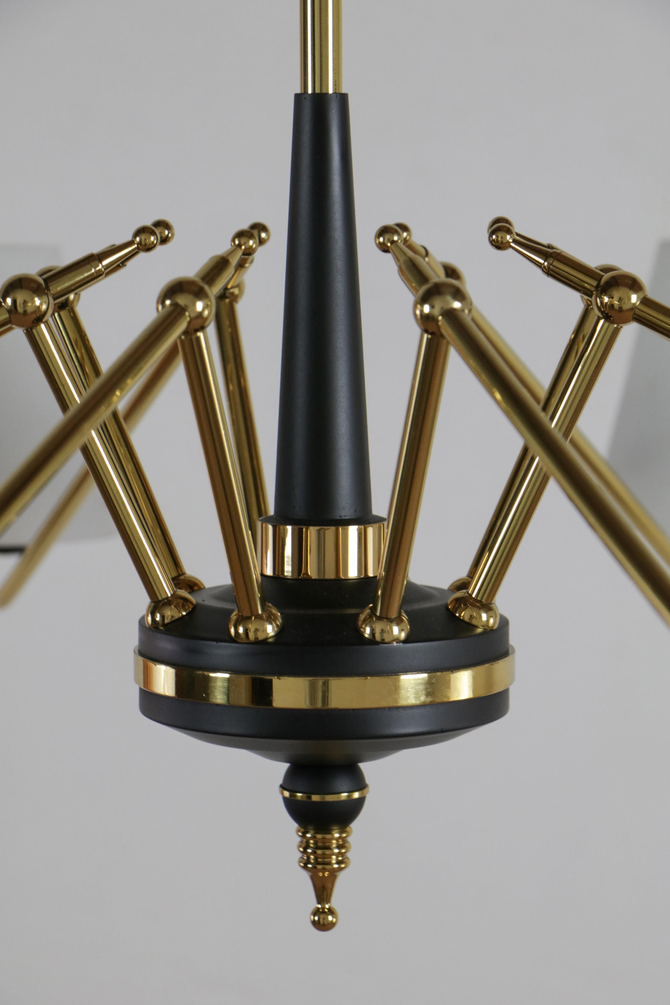 Lampadario a otto luci della metà del secolo scorso attribuito a Stilnovo, 1960 in vendita 7