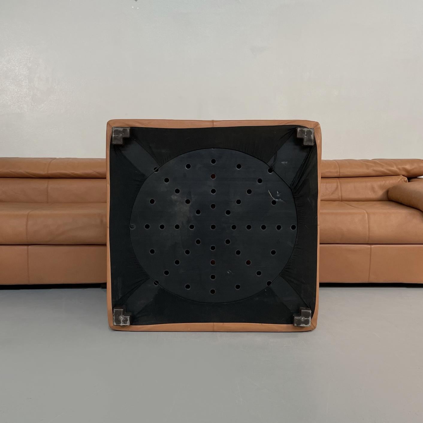Italian Mid-Century Erasmo Brown Leather Sofa Afra and Tobia Scarpa for B&B 1980 11
