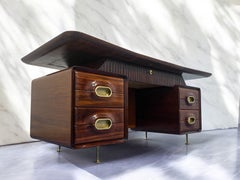 Italian Mid Century Executive Table Desk by Dassi for La Permanente Mobili Cantu