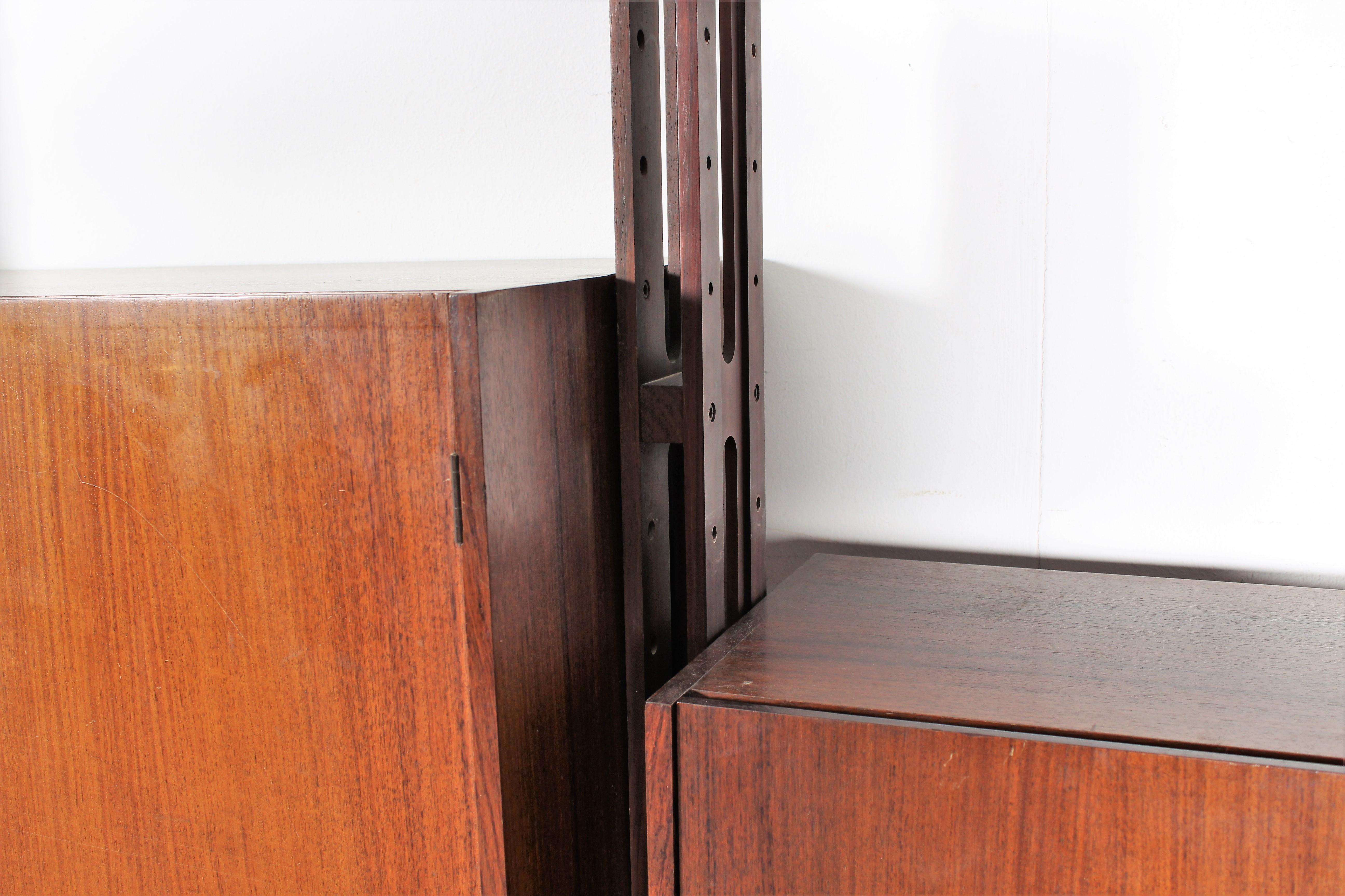 Italian Mid-Century F. Albini Adjustable Bookcase in Wood, 1960s 8