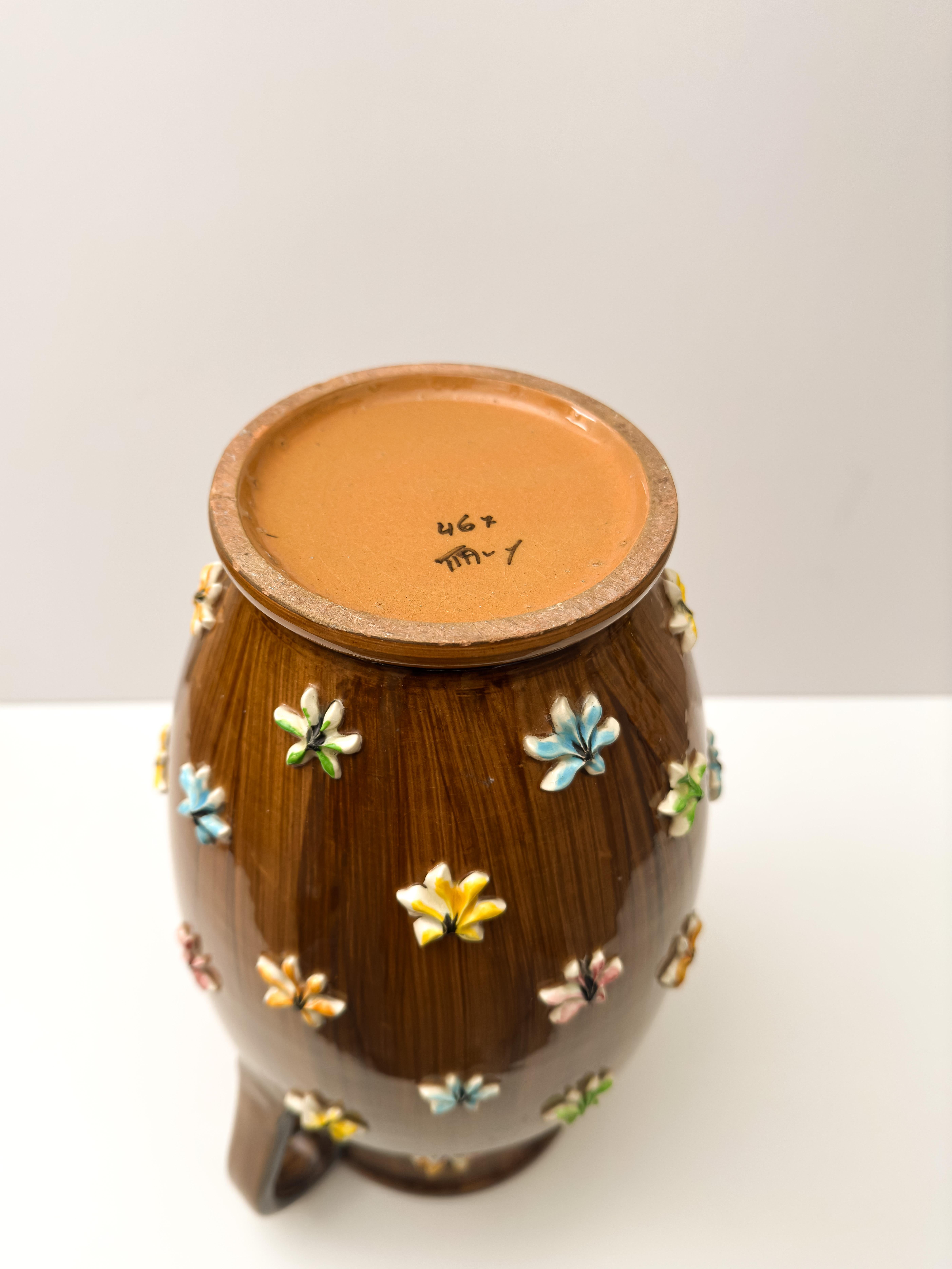Italian Mid-Century, Faux Bois, Double-Handled Urn Vase by Fratelli Fanciullacci 1