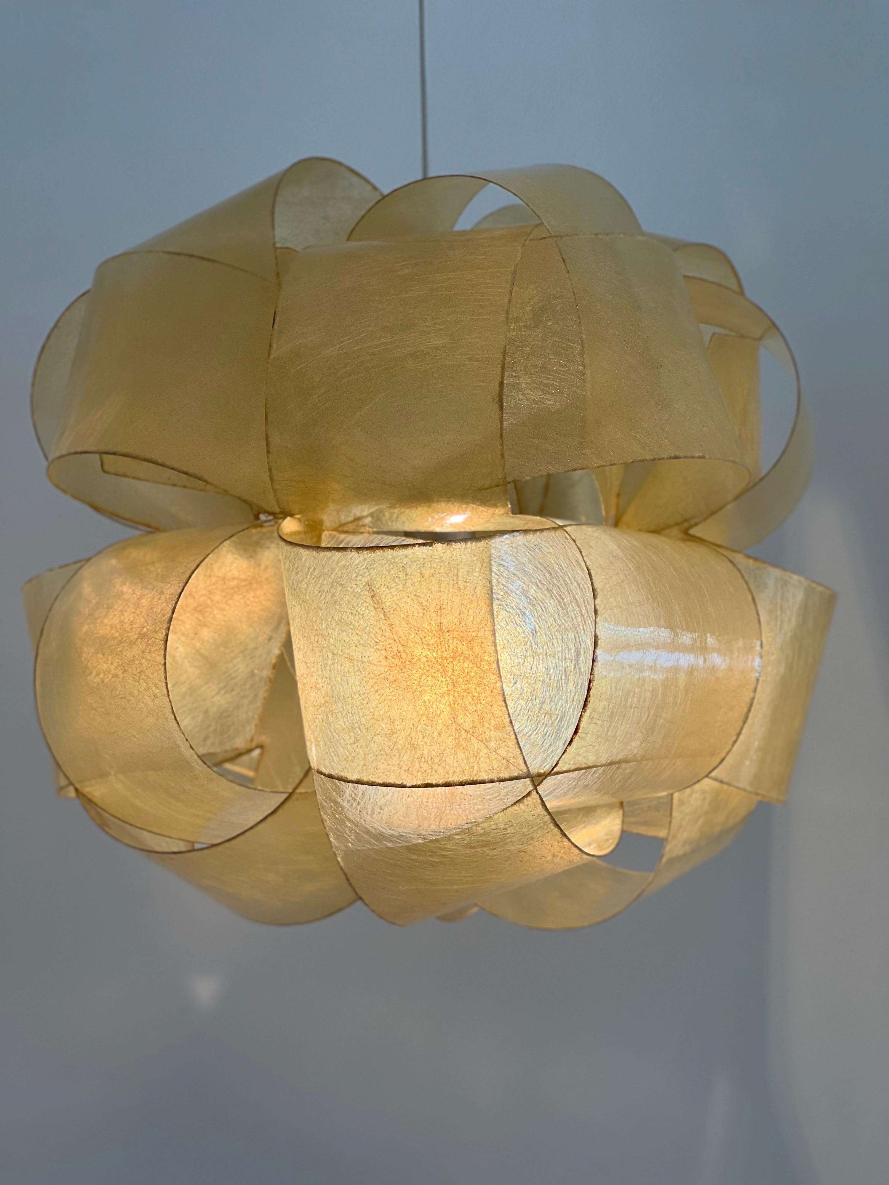 Late 20th Century Italian Mid-Century Fiberglass Pendant Lamp by Enrico Botta, 1970