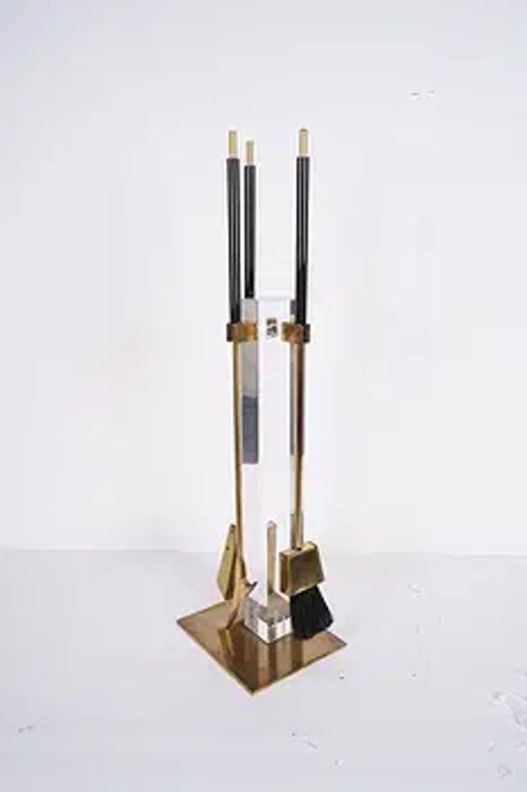 Brass Italian Mid Century Fire Place Tools For Sale
