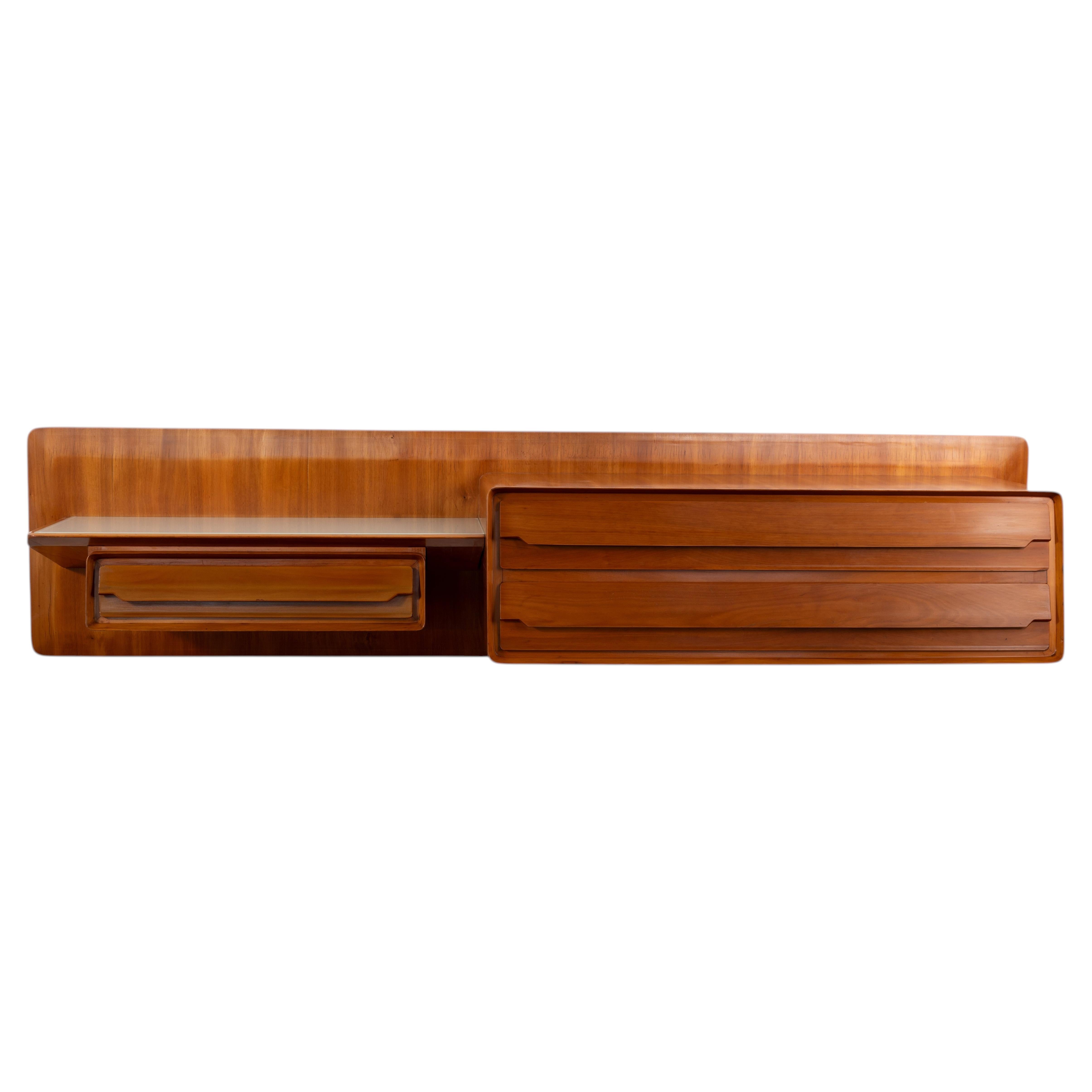 Italian Mid-Century Floating Wall-Mounted Sideboard by V. Dassi, Italy, 1950s