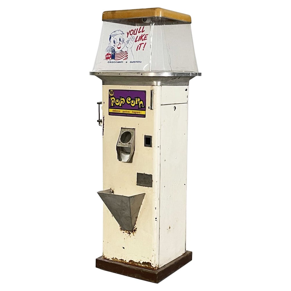 Machine à corne à pied électrique italienne du milieu du siècle en métal blanc et plastique, 1960