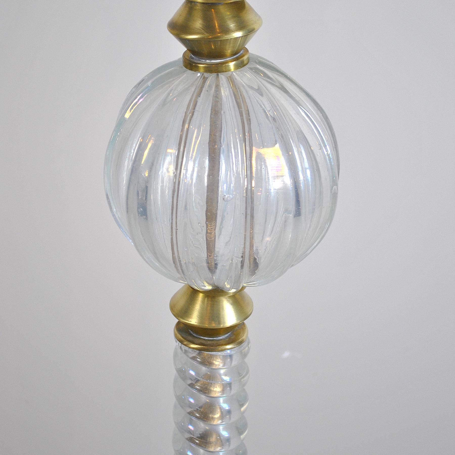 Brass Italian Midcentury Floor Lamp by Barovier & Toso For Sale