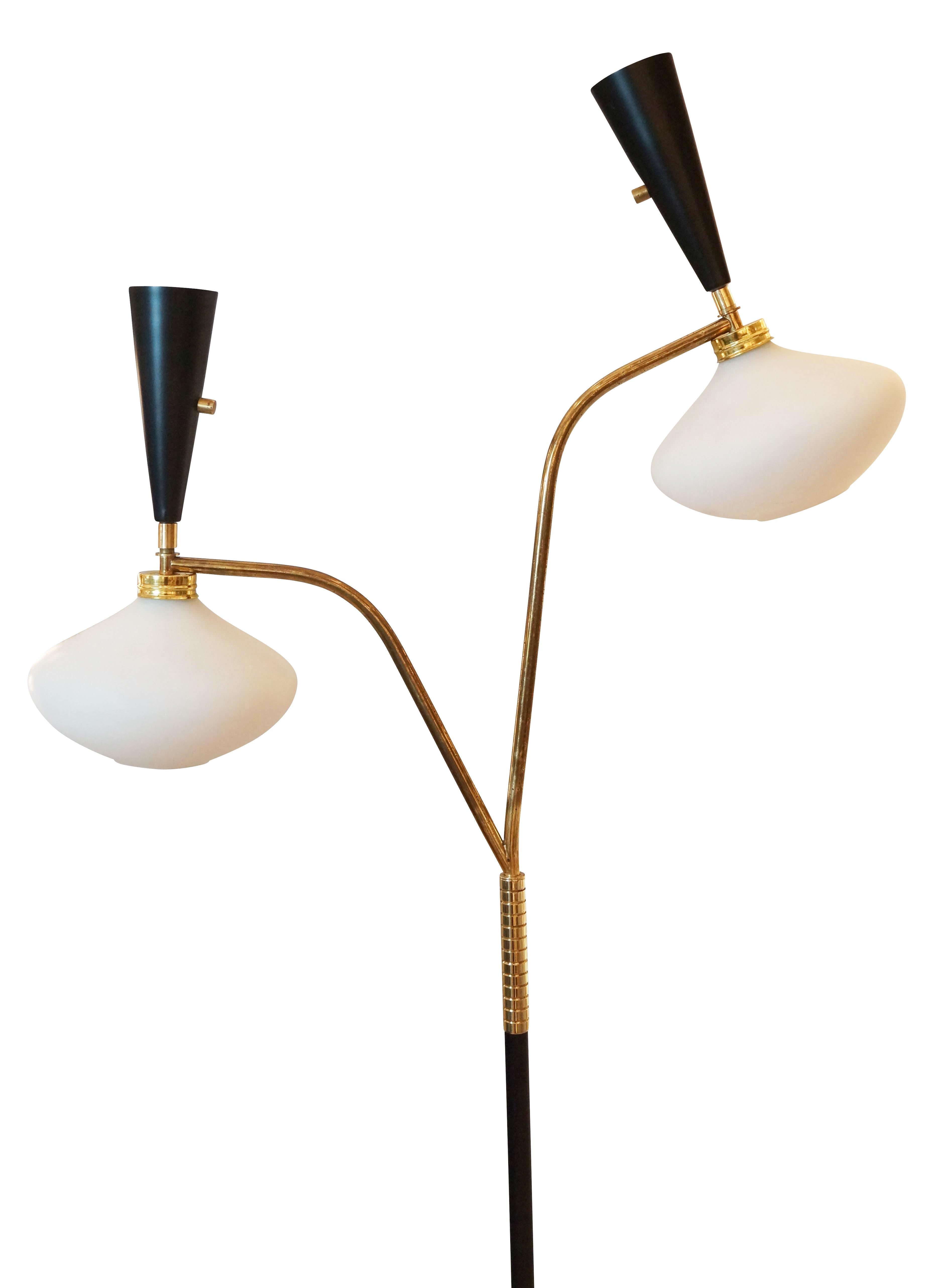 Brass Italian Mid-Century Floor Lamp For Sale