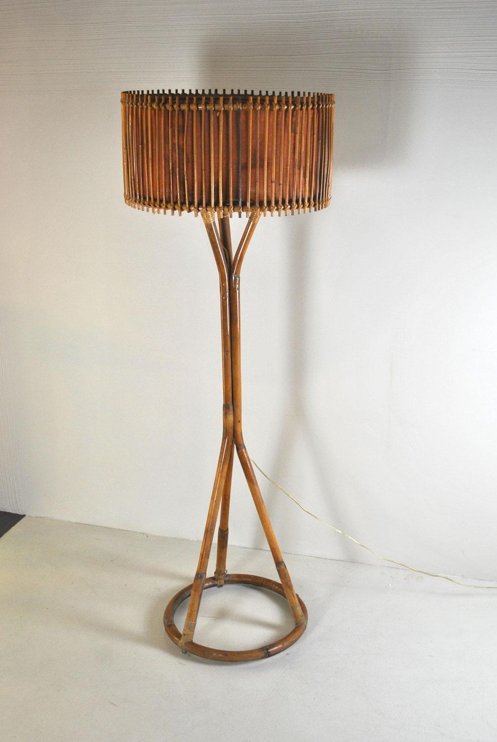 Italian Midcentury Floor Lamp in Bamboo 2