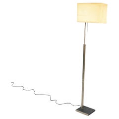 Italian Mid-Century Floor Lamp in Fabric, Leather and Brass by Stilnovo, 1970s