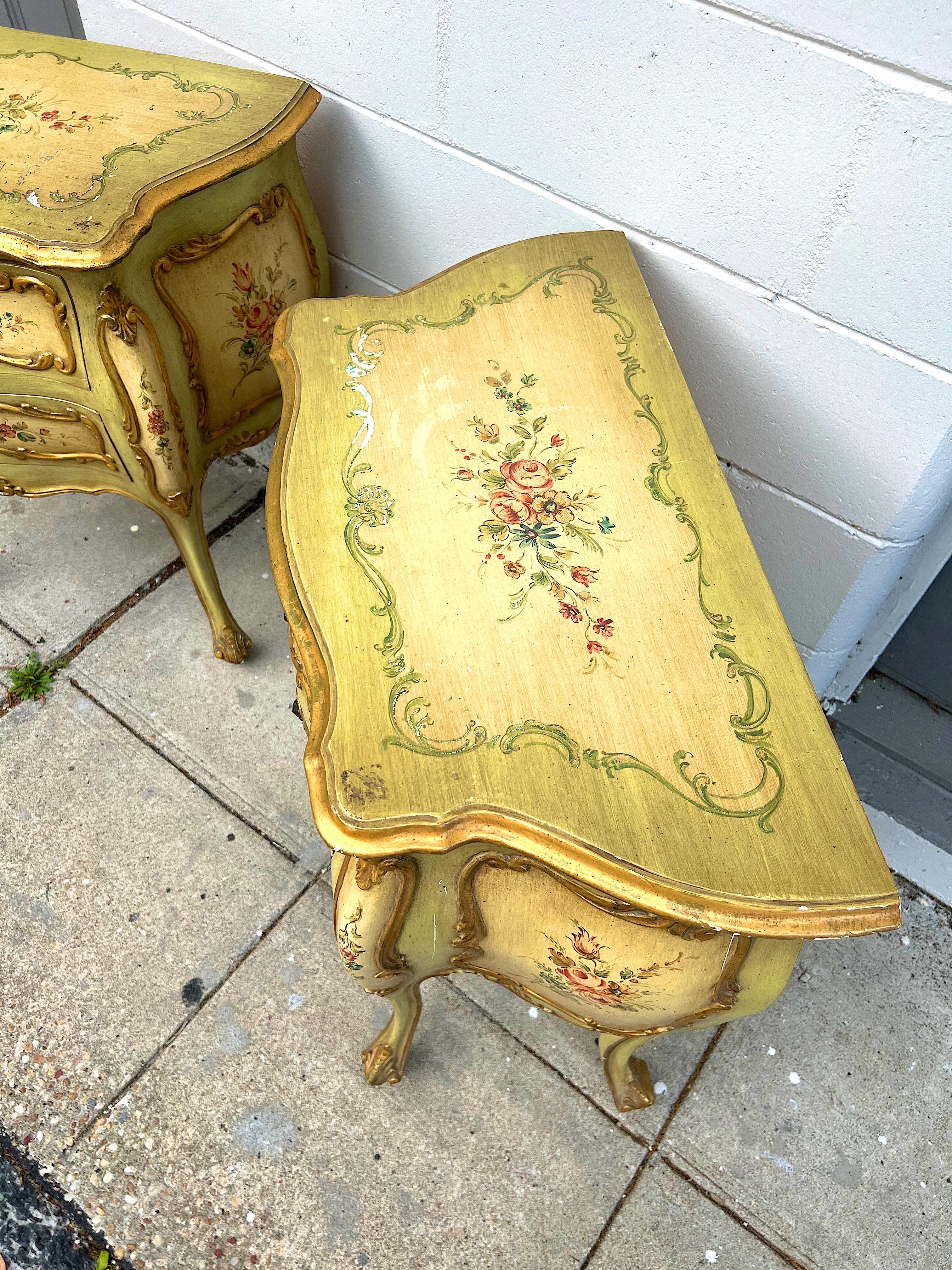 Baroque Revival Italian Mid-Century Florentine Chests, a Pair