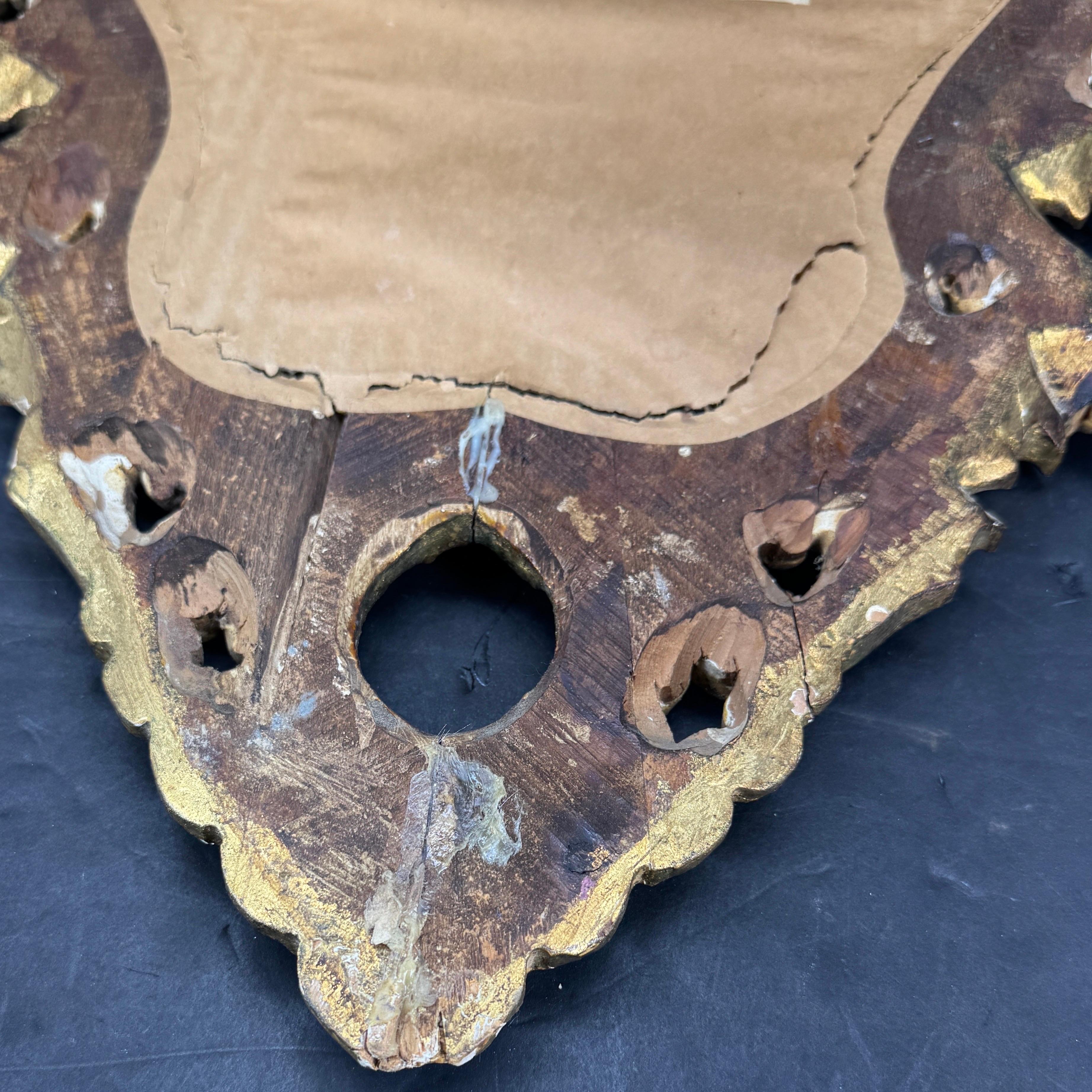 Specchio da parete in legno dorato, anni '50, Florentine, metà del secolo scorso in vendita 5
