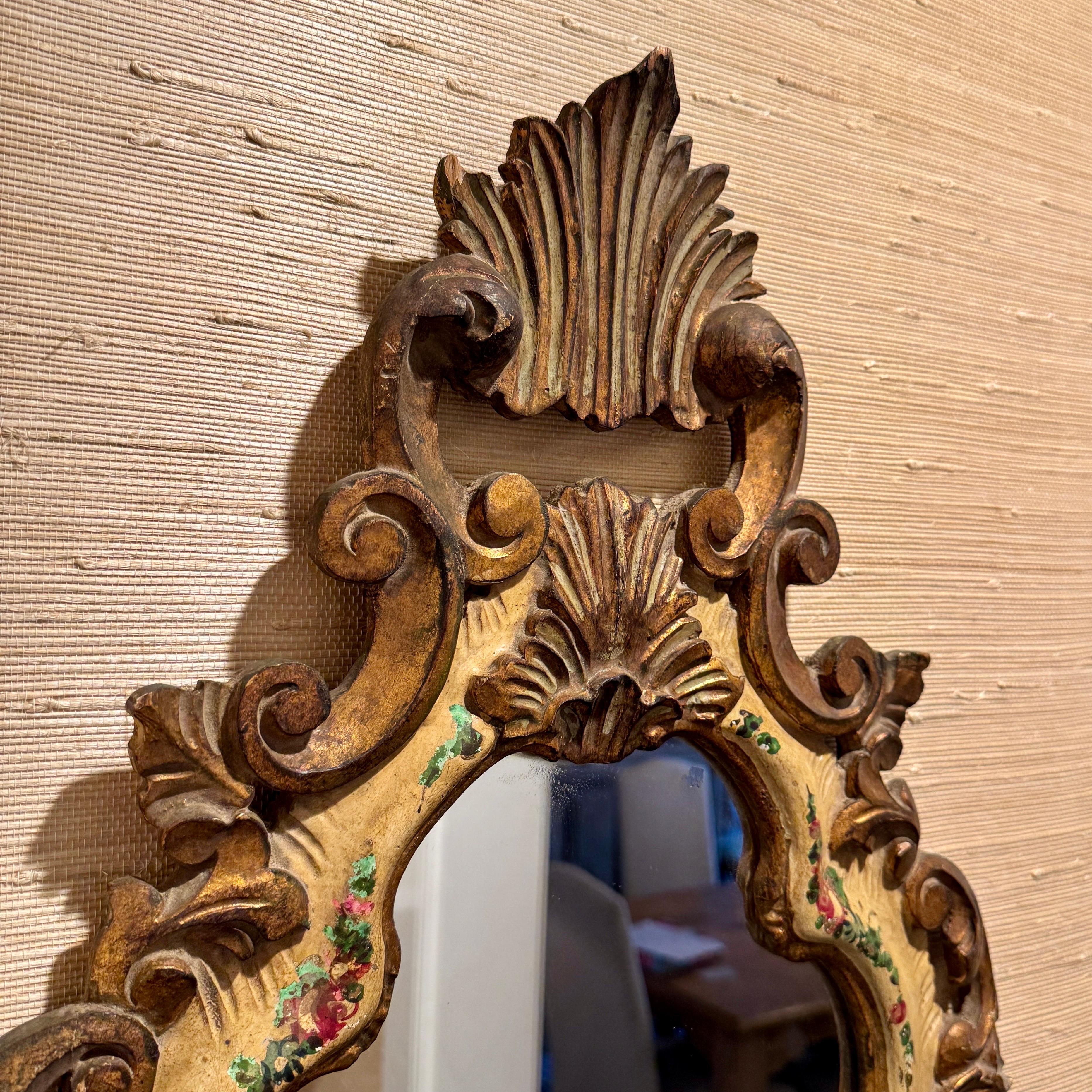 Specchio da parete in legno dorato, anni '50, Florentine, metà del secolo scorso in vendita 7