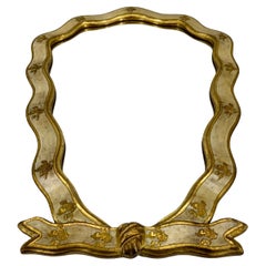 Florentine Gilt and Painted Wall Mirror, Italian, Classic Style, 1950s