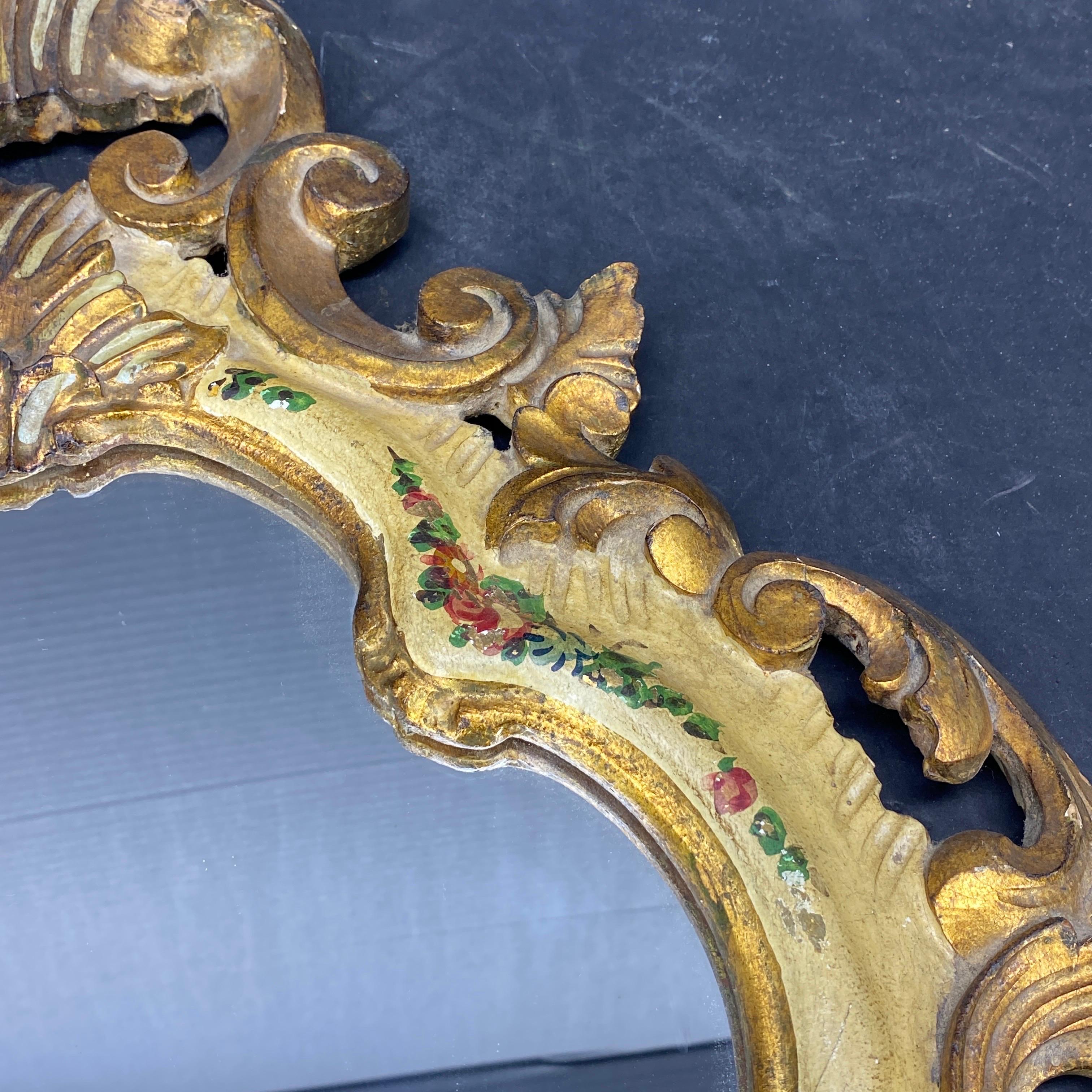XX secolo Specchio da parete in legno dorato, anni '50, Florentine, metà del secolo scorso in vendita