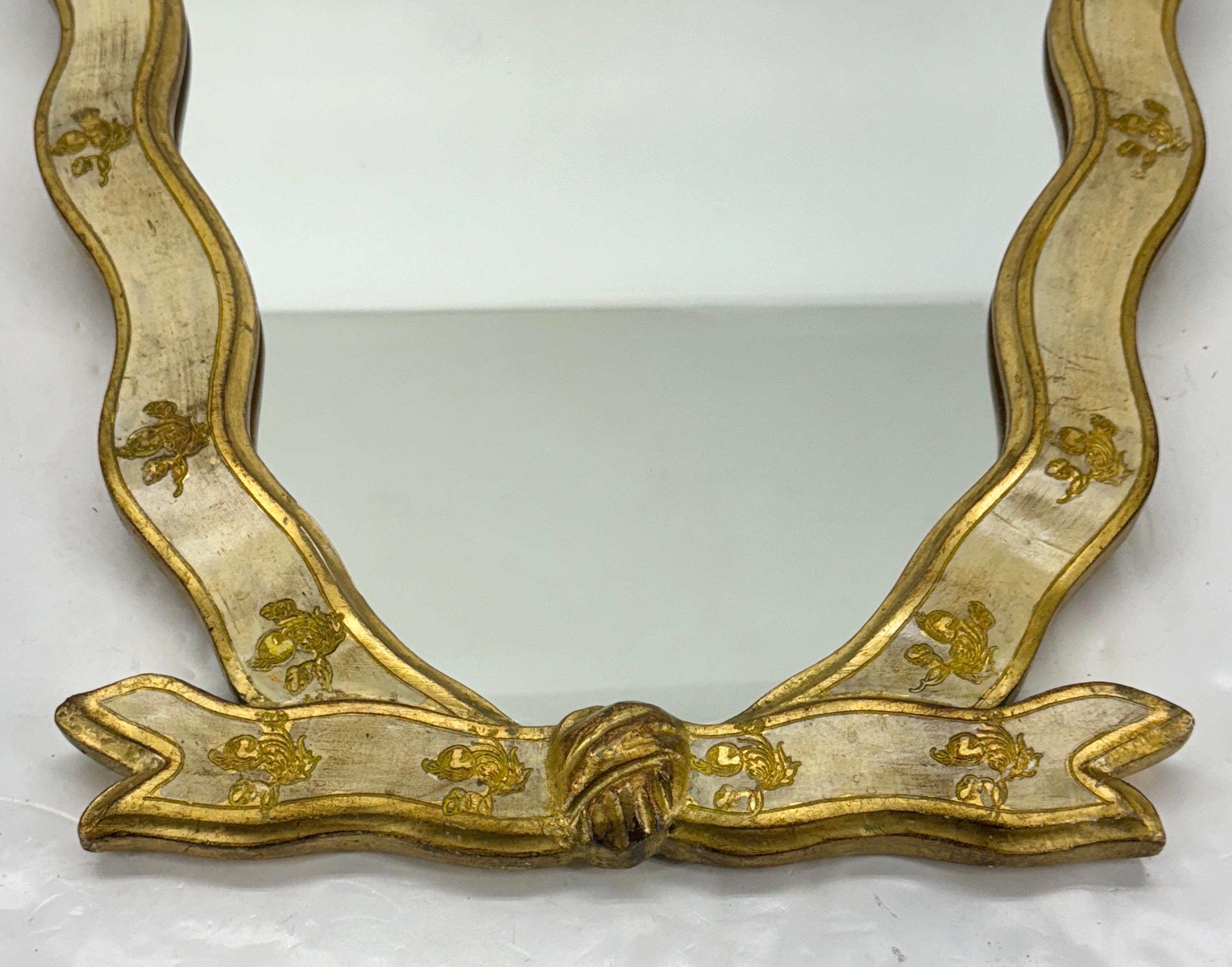 Italian Mid-Century Florentine Gilt Wood Wall Mirror, 1950s For Sale 2