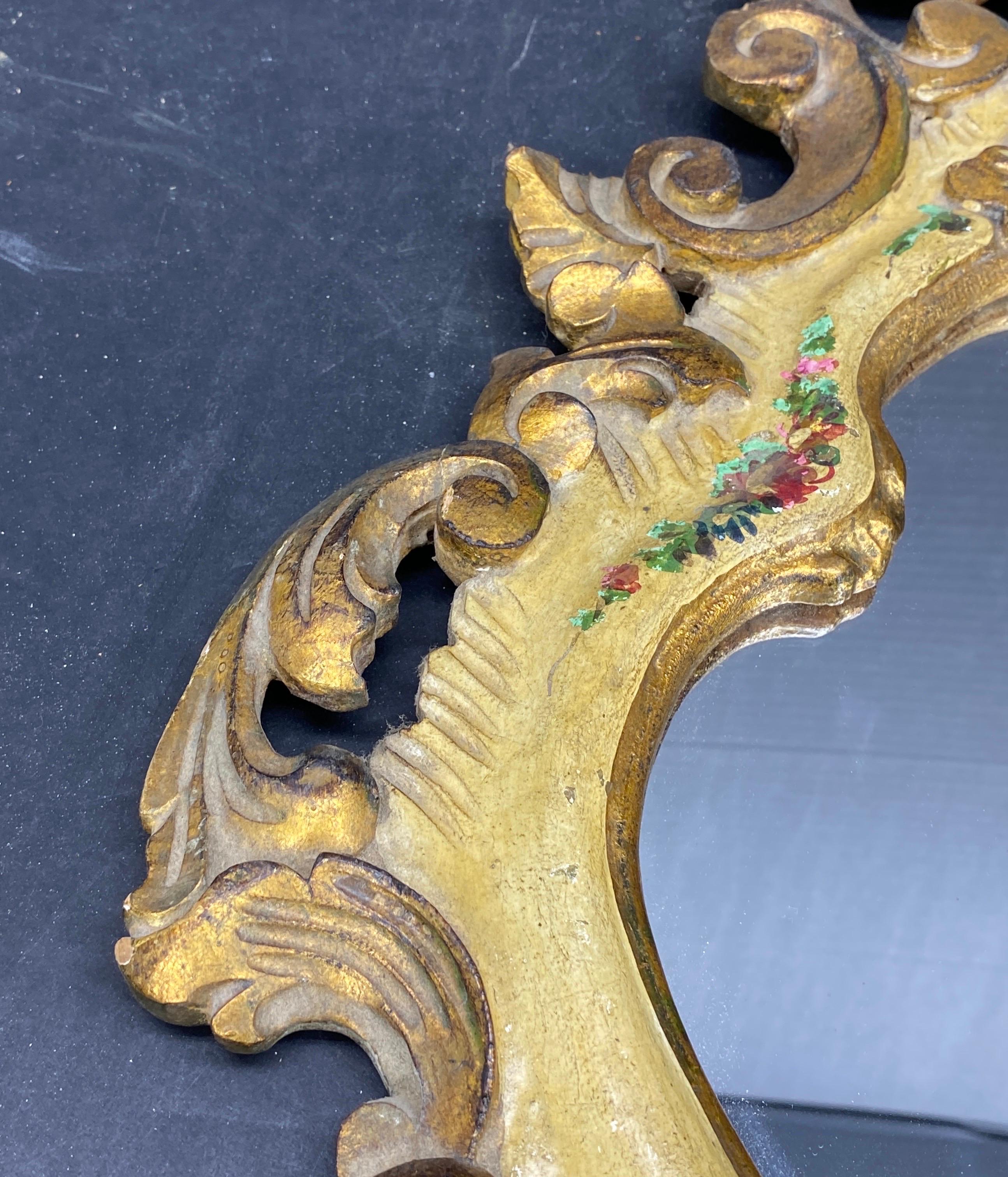 Specchio da parete in legno dorato, anni '50, Florentine, metà del secolo scorso in vendita 1