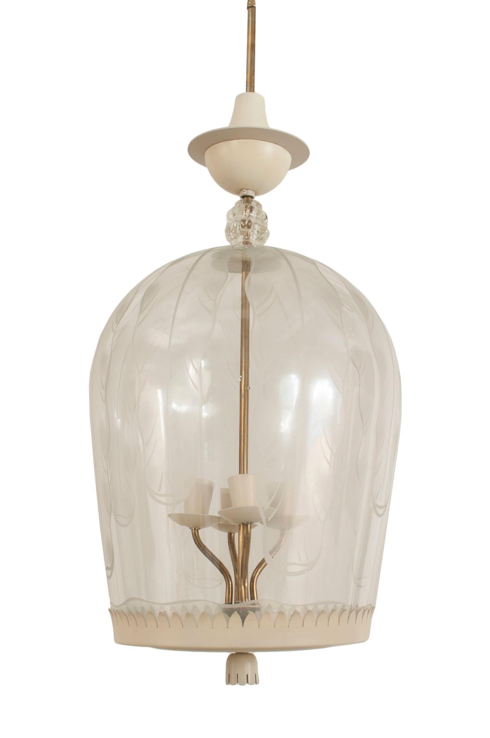 Lanterne à dôme en verre Fontana Arte italienne du milieu du siècle dernier Bon état - En vente à New York, NY