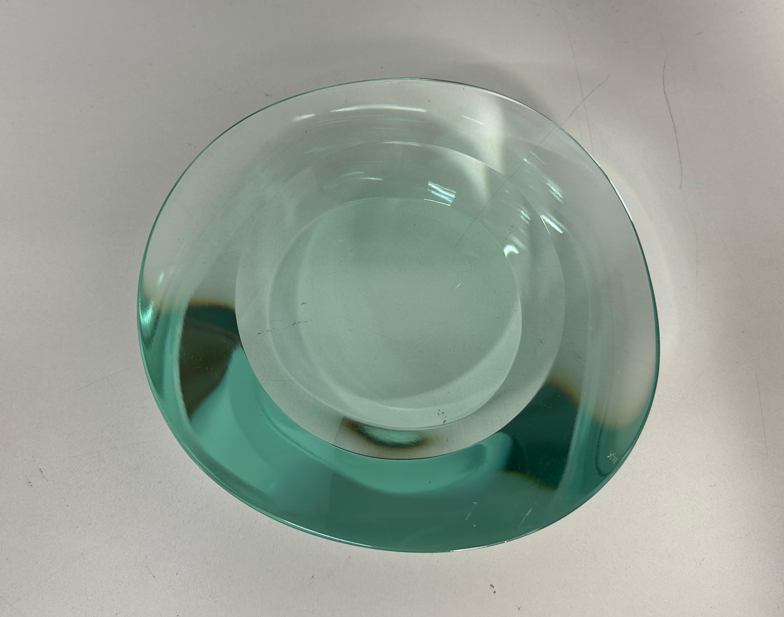 Moderno Svuotatasche in vetro di Fontana Arte, firmato FX, 1950s in vendita