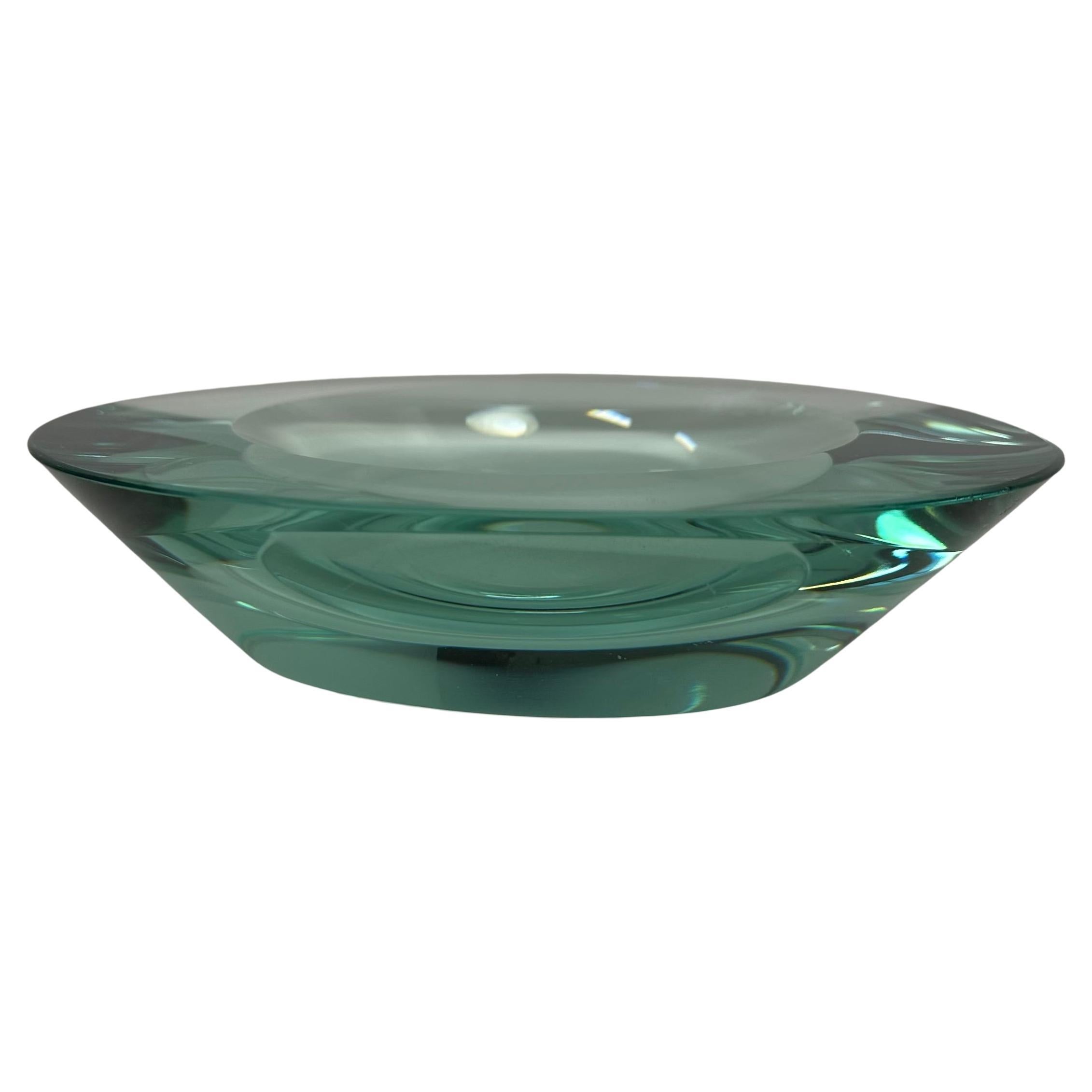 Italian Mid Century Fontana Arte Glass Pocket Emptier, signed FX, 1950s