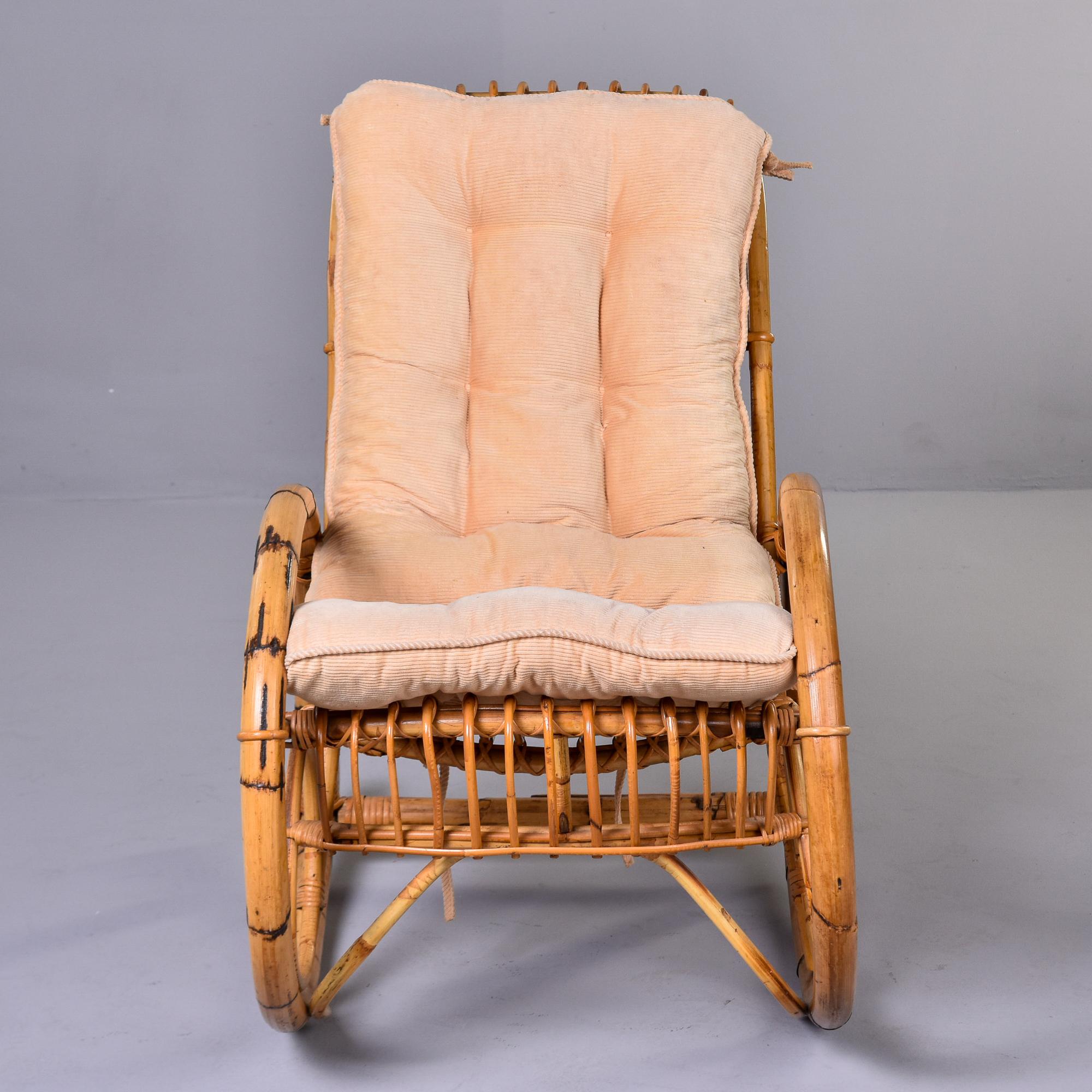 Italian Mid Century Franco Albini Curvy Bamboo Rocking Chair 9