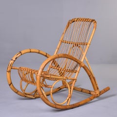 Italian Mid Century Franco Albini Curvy Bamboo Rocking Chair