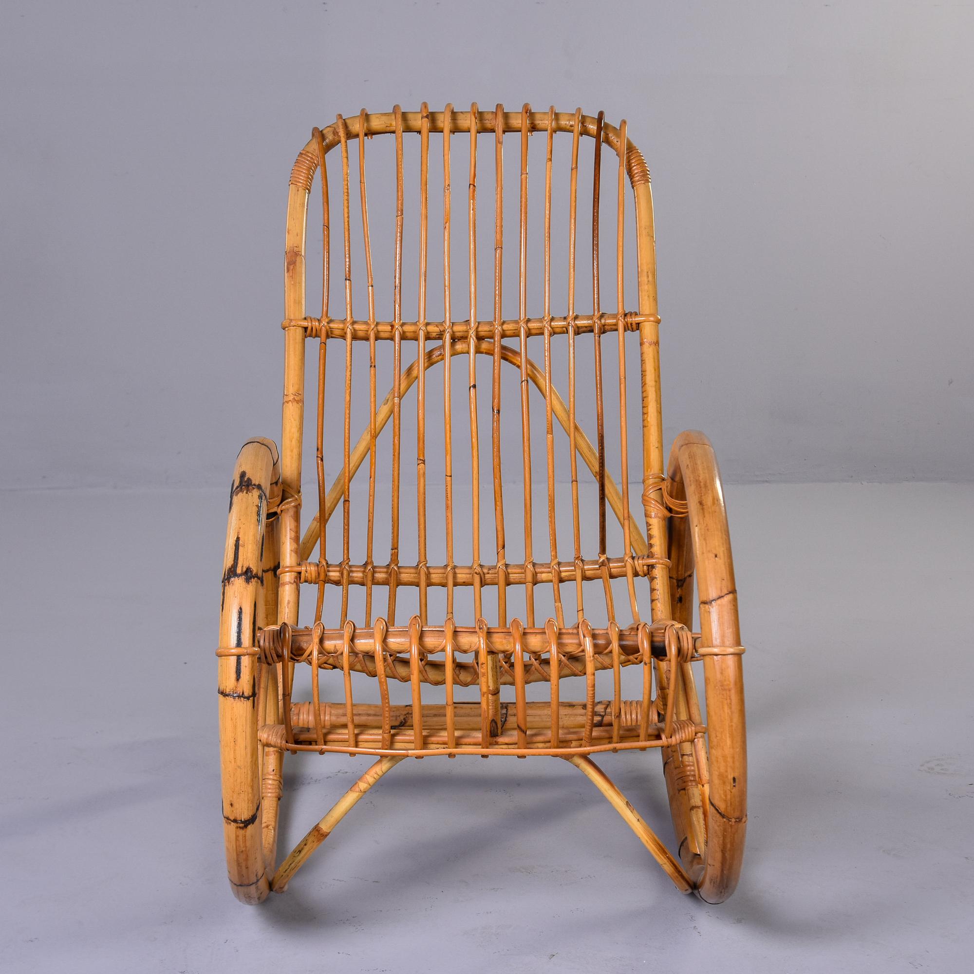 Italian Mid Century Franco Albini Curvy Bamboo Rocking Chair 3
