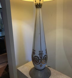 Italian Midcentury Frosted Glass Lamp