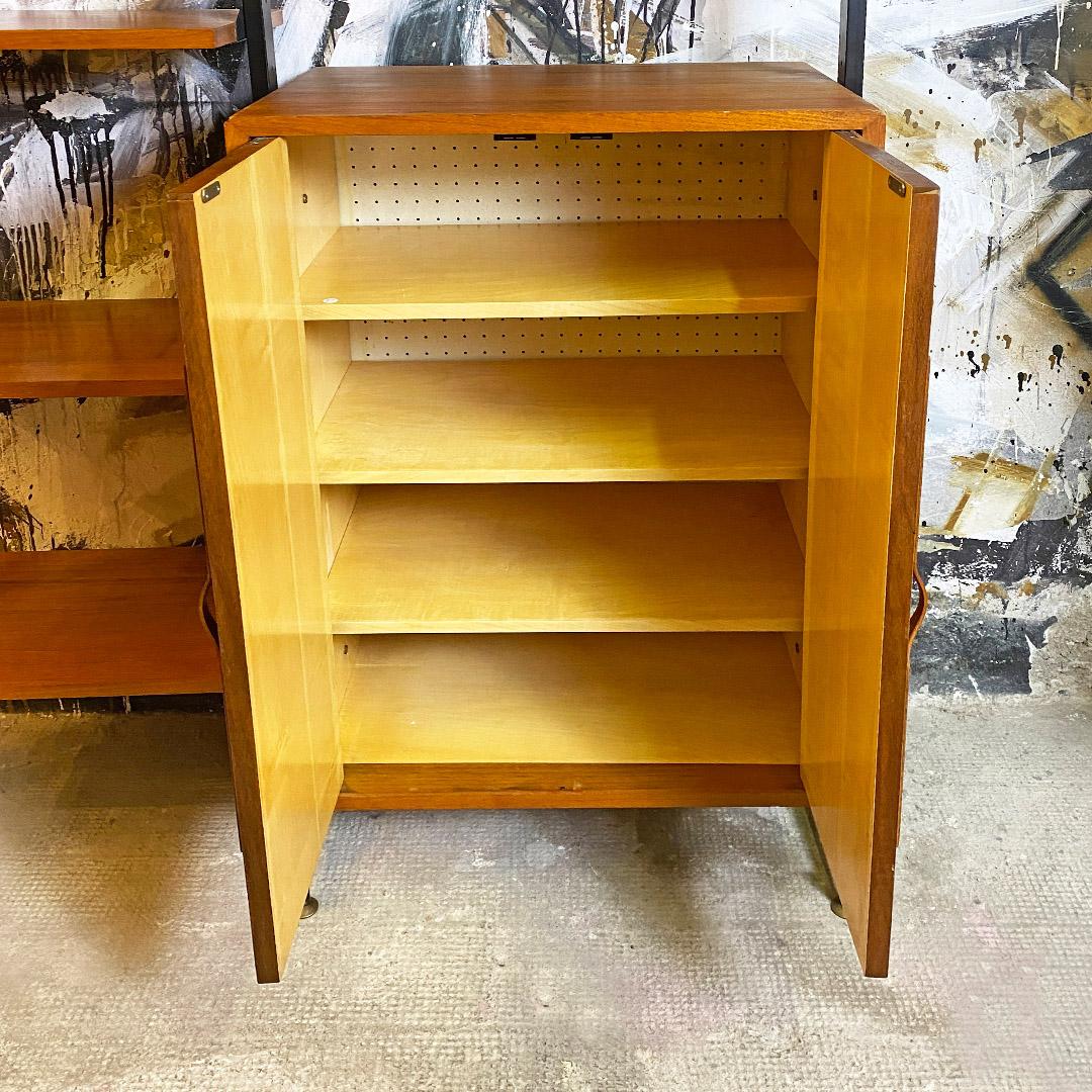 Italian Mid-Century Full Height Teak Bookcase with Cabinet and Shelves, 1960s 4