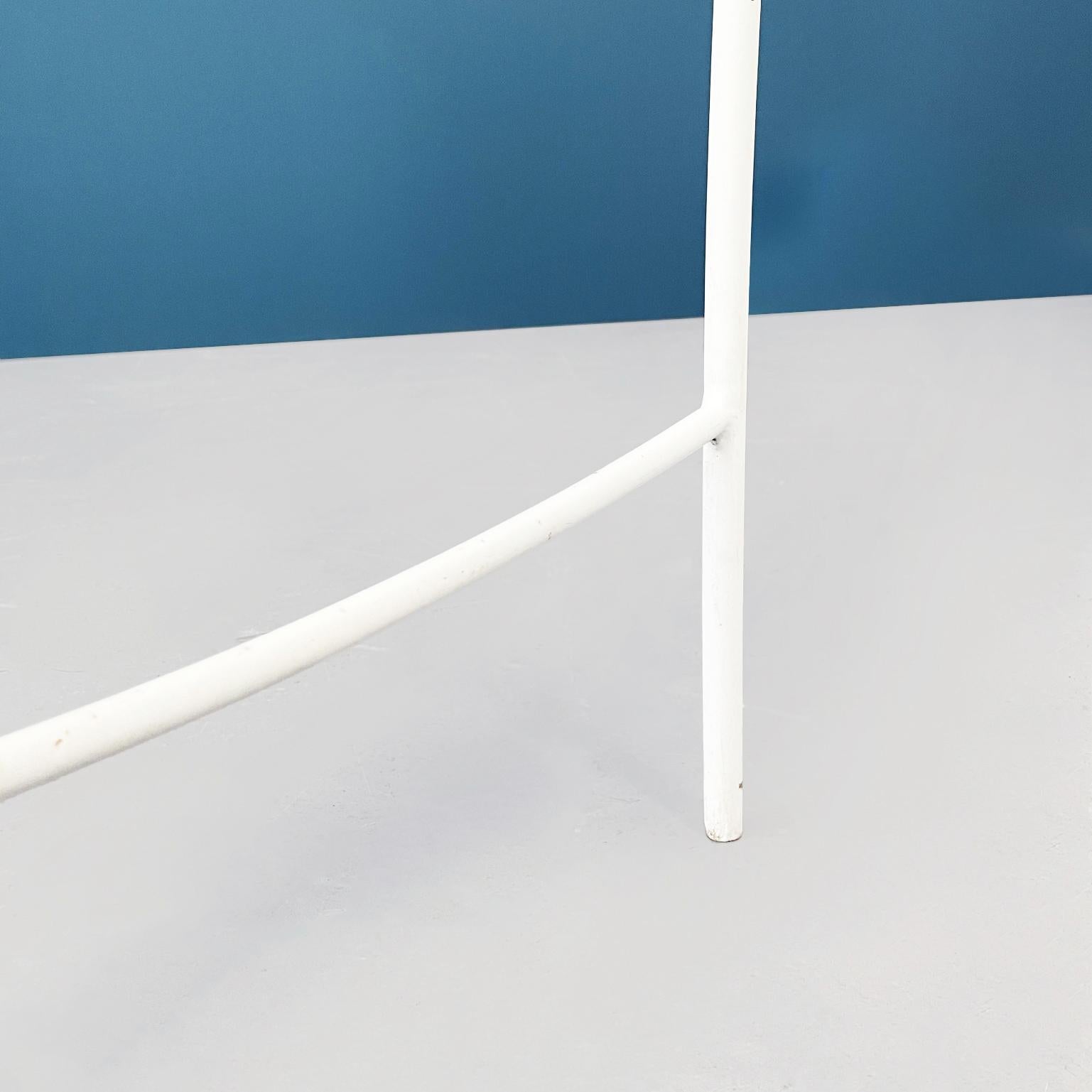 Table de jardin italienne du milieu du siècle en fer forgé blanc et verre, années 1960 en vente 5