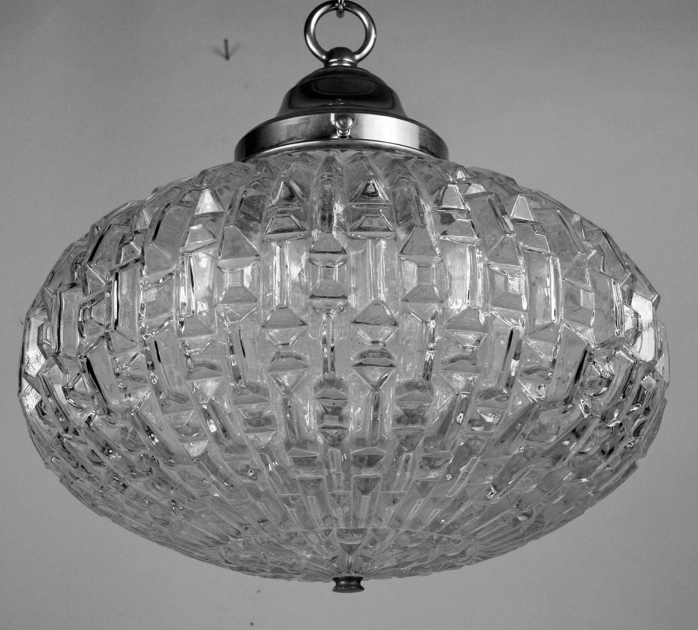Mid-20th Century Italian Mid Century   Geometric Glass Pendant '2 available' For Sale